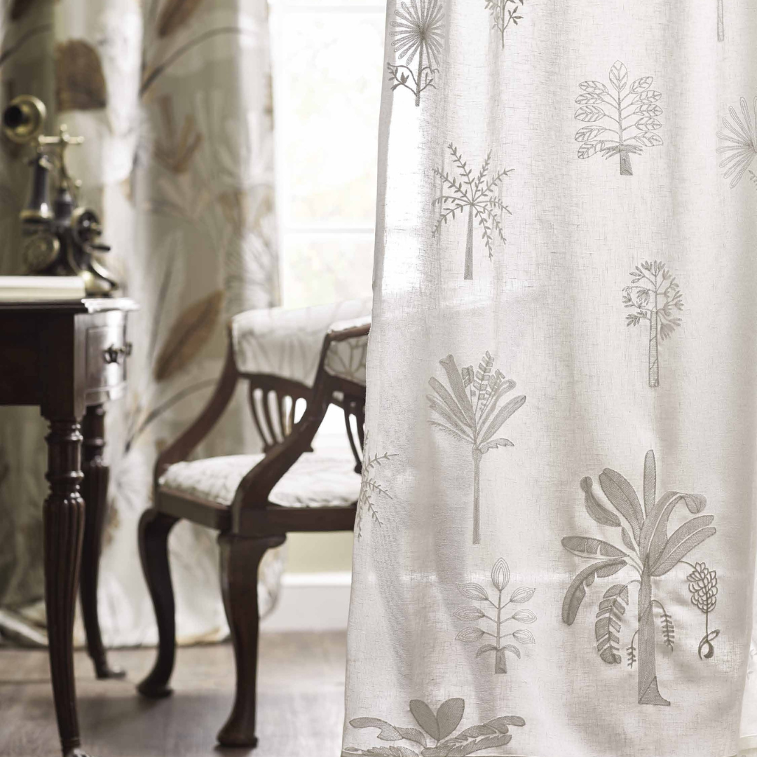 Elegant Vaya Meraki Zanzibar Alabaster Curtain Fabric - Premium