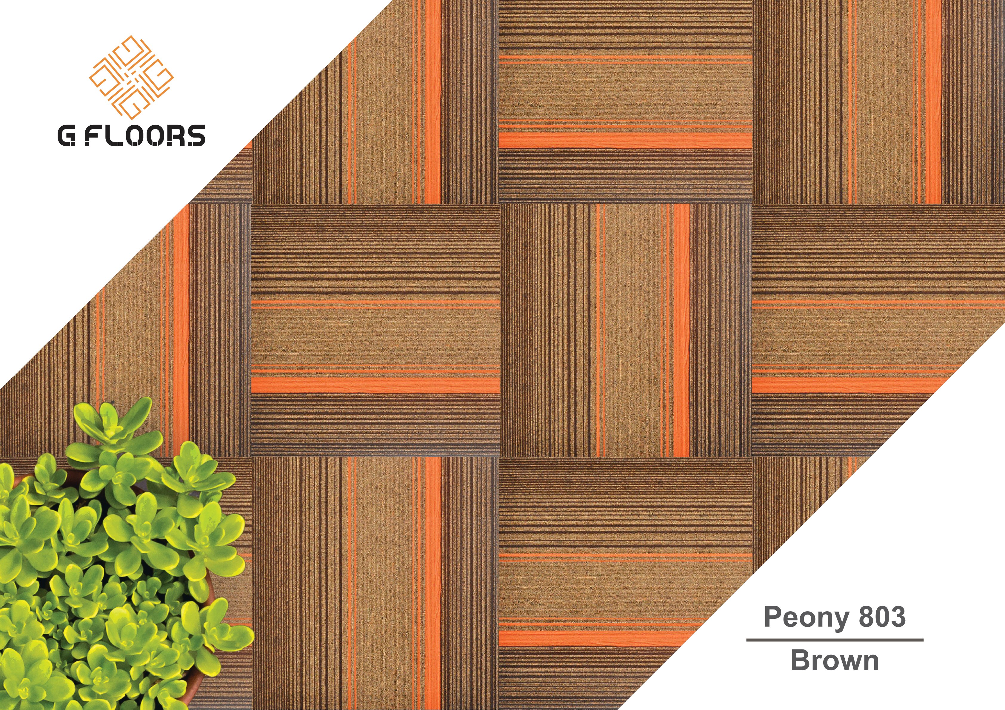 Peony Carpet Tile 803 Brown - Durable & Stylish