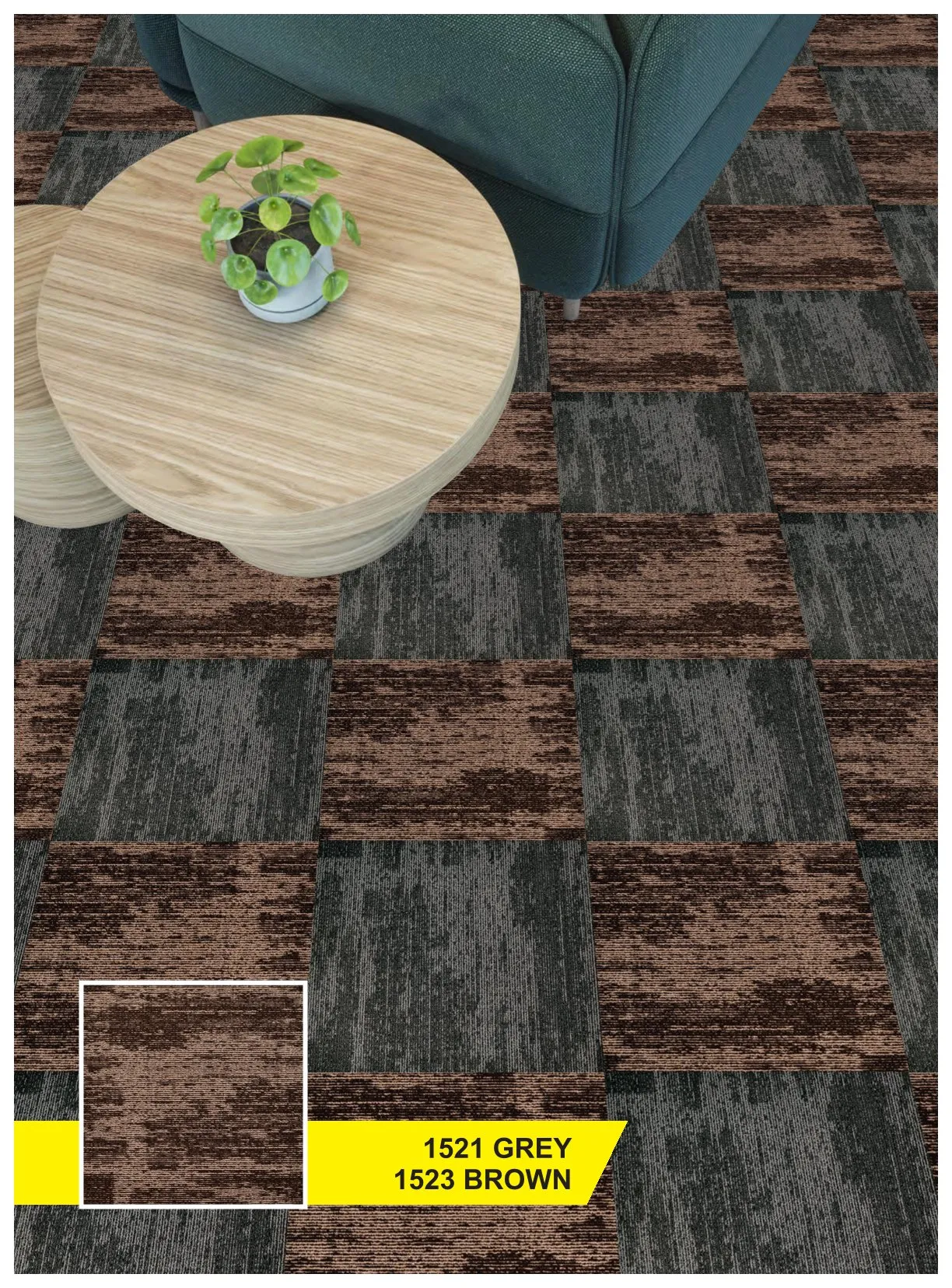 Rock Carpet Tile 1523 Brown & 1521 Grey