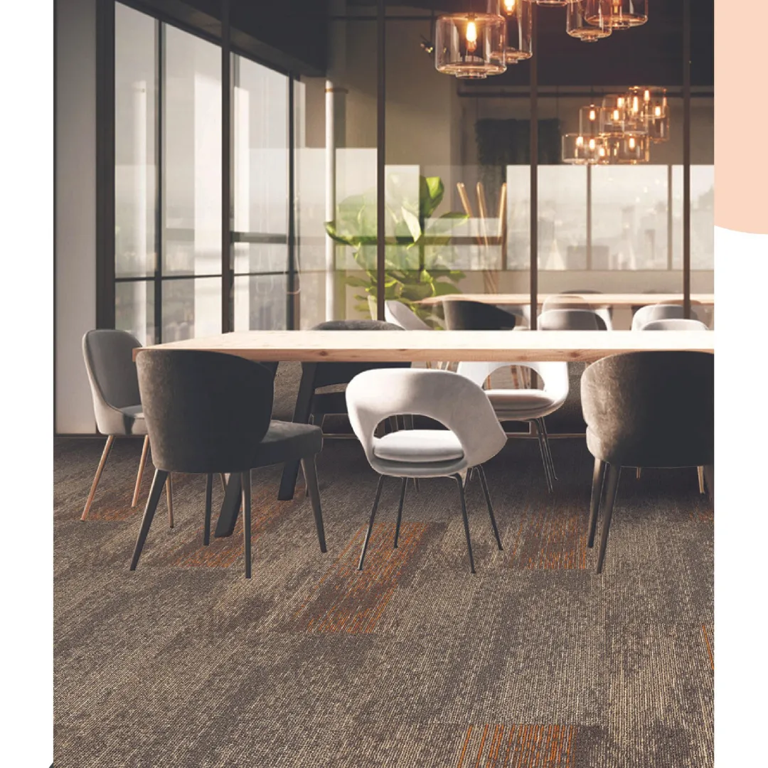 5182 Beige & Orange Floor Carpet Tile - Stylish & Durable