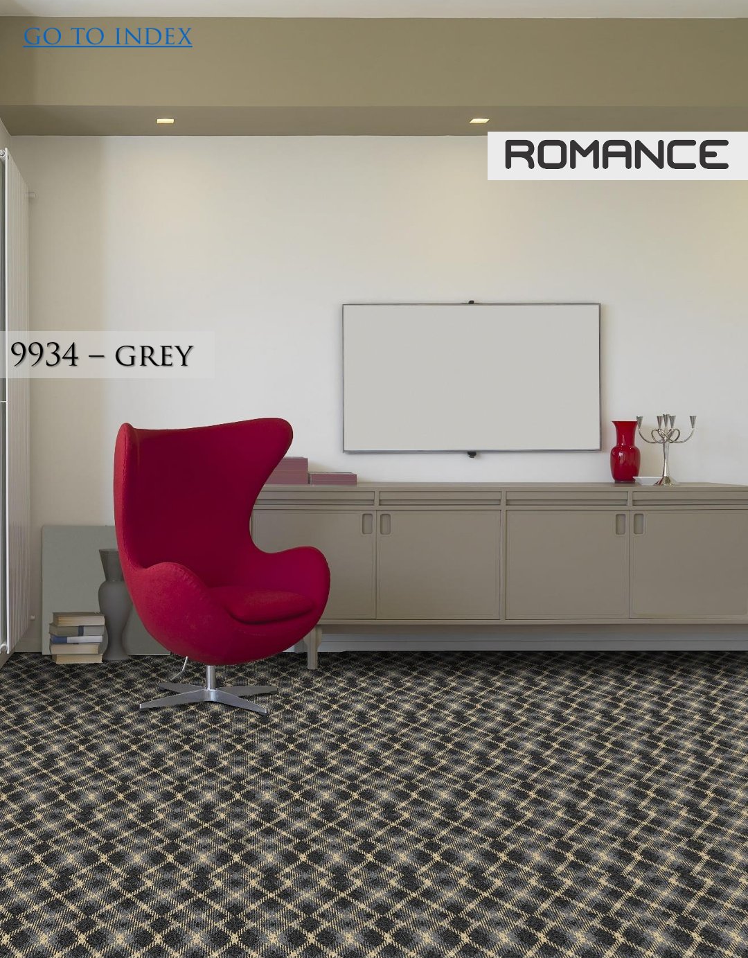 Hego Graphix Carpet Roll Romance-9934-Grey - Elegant Design