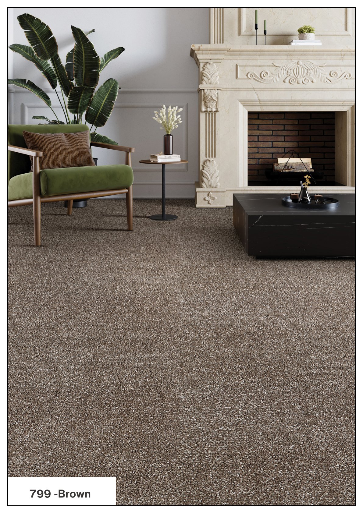 Royal Touch Carpet Roll 799 - Brown, Durable & Stylish