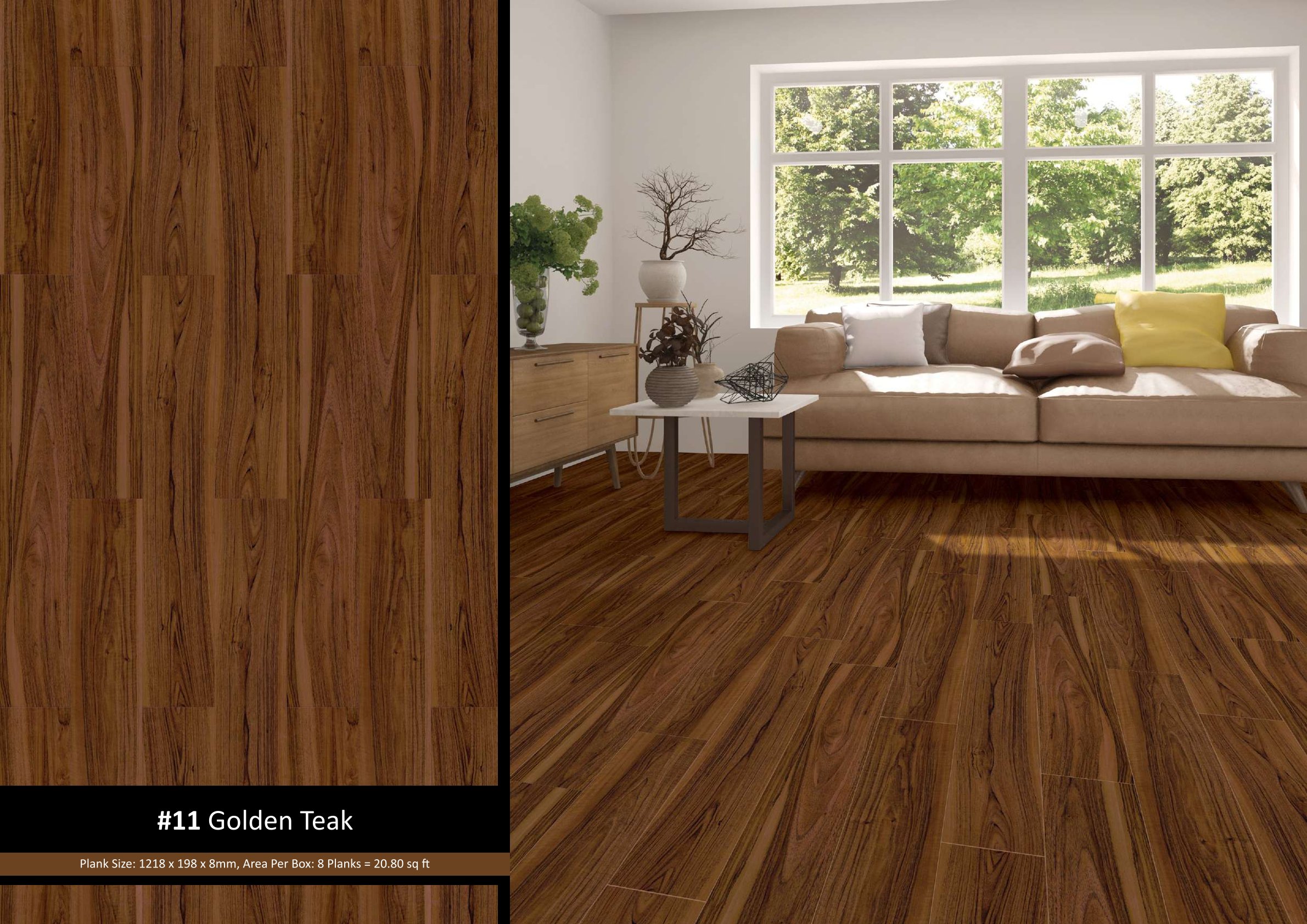 #11 Golden Teak Laminate Wood Flooring - Basic Collection