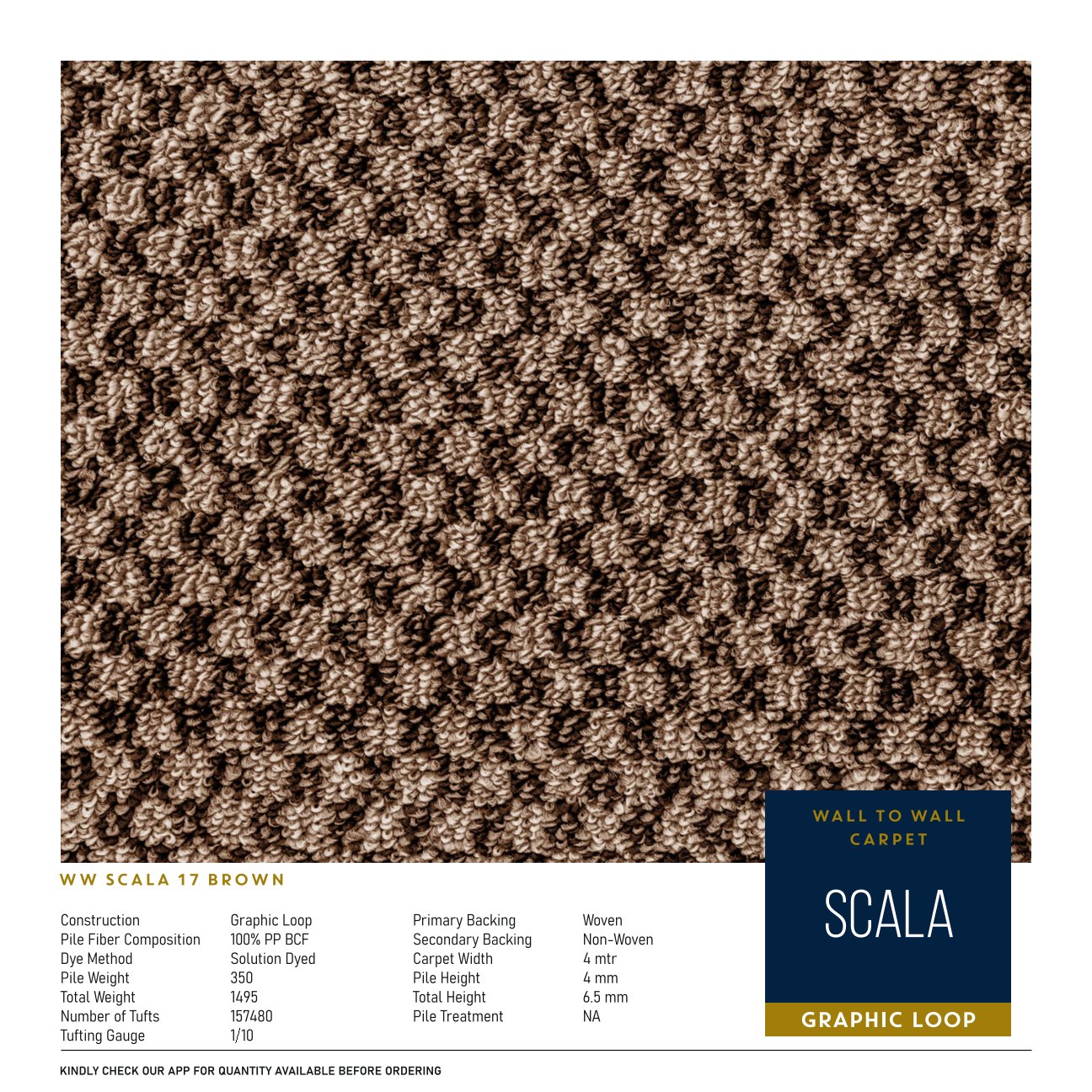 Divine Scala Carpet Roll 17-Brown - Premium Flooring Solution