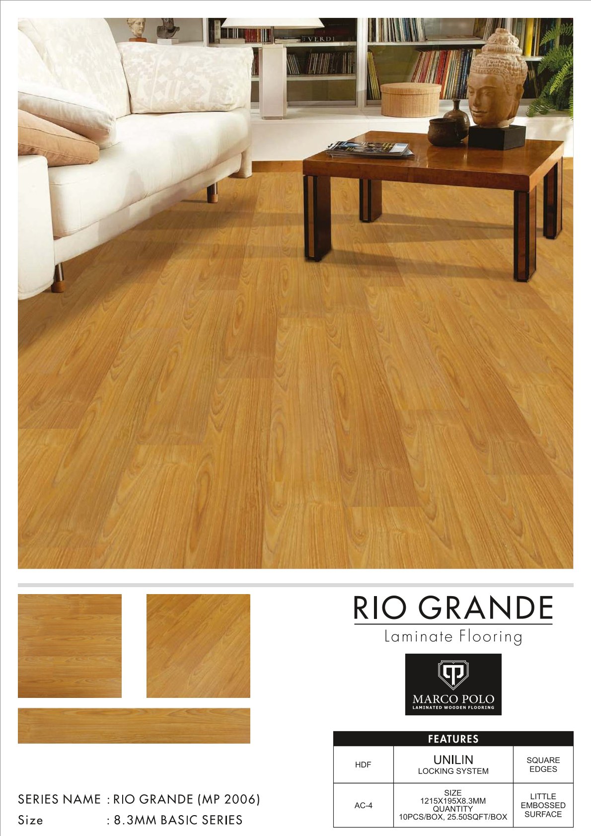 MP-2006 Rio Grande Marcopolo Laminate Flooring 8.3mm