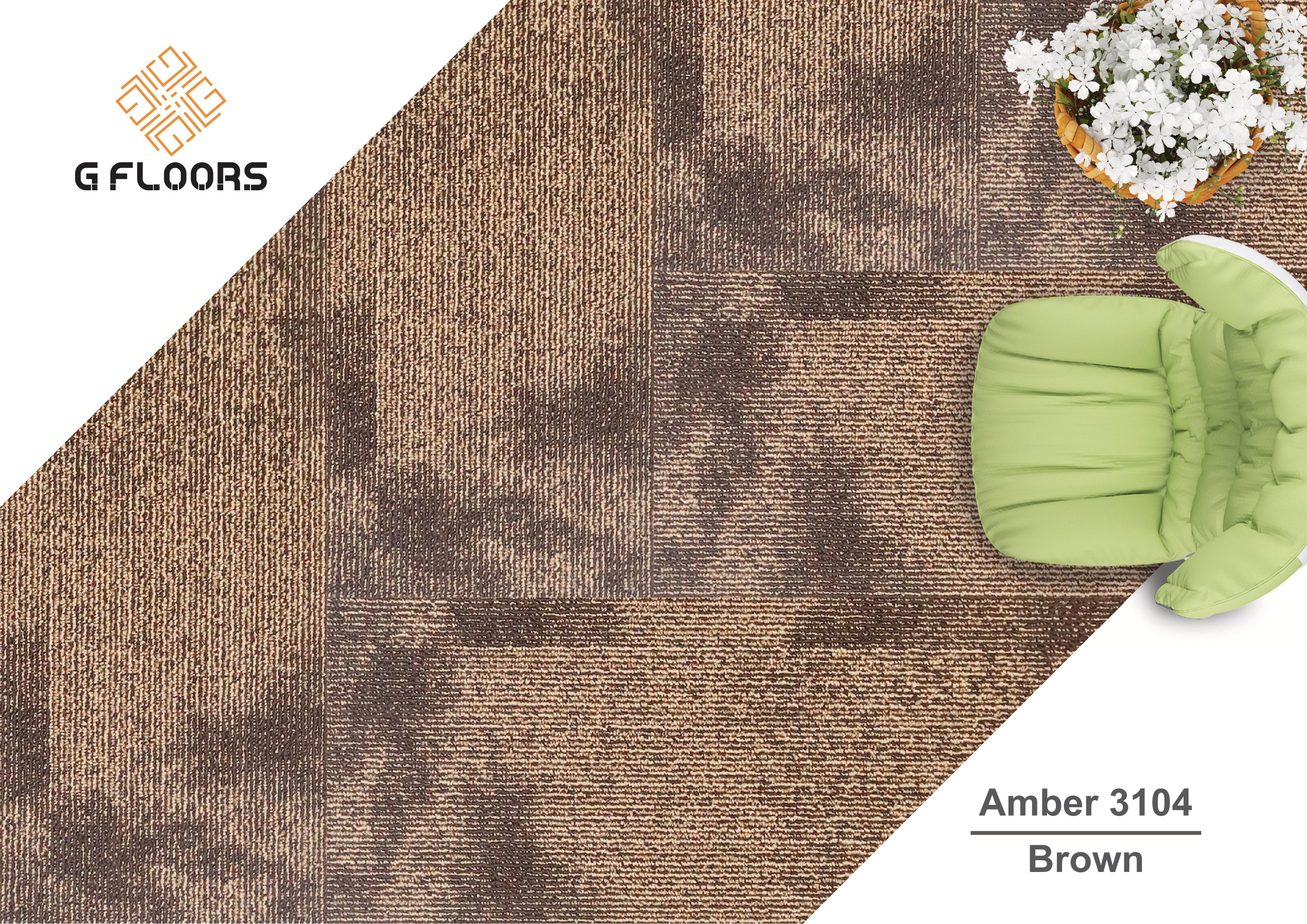 Amber Carpet Planks 3104 Brown – Durable Flooring