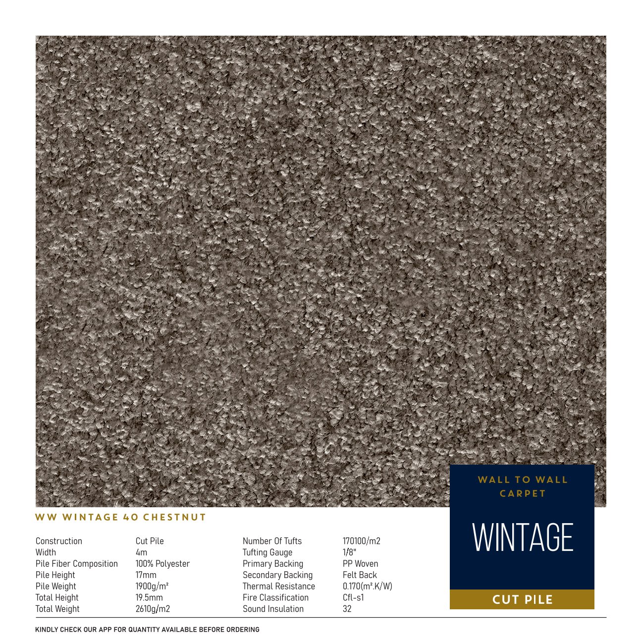 Divine Wintage 40 Chestnut Carpet Roll – Elegant Flooring