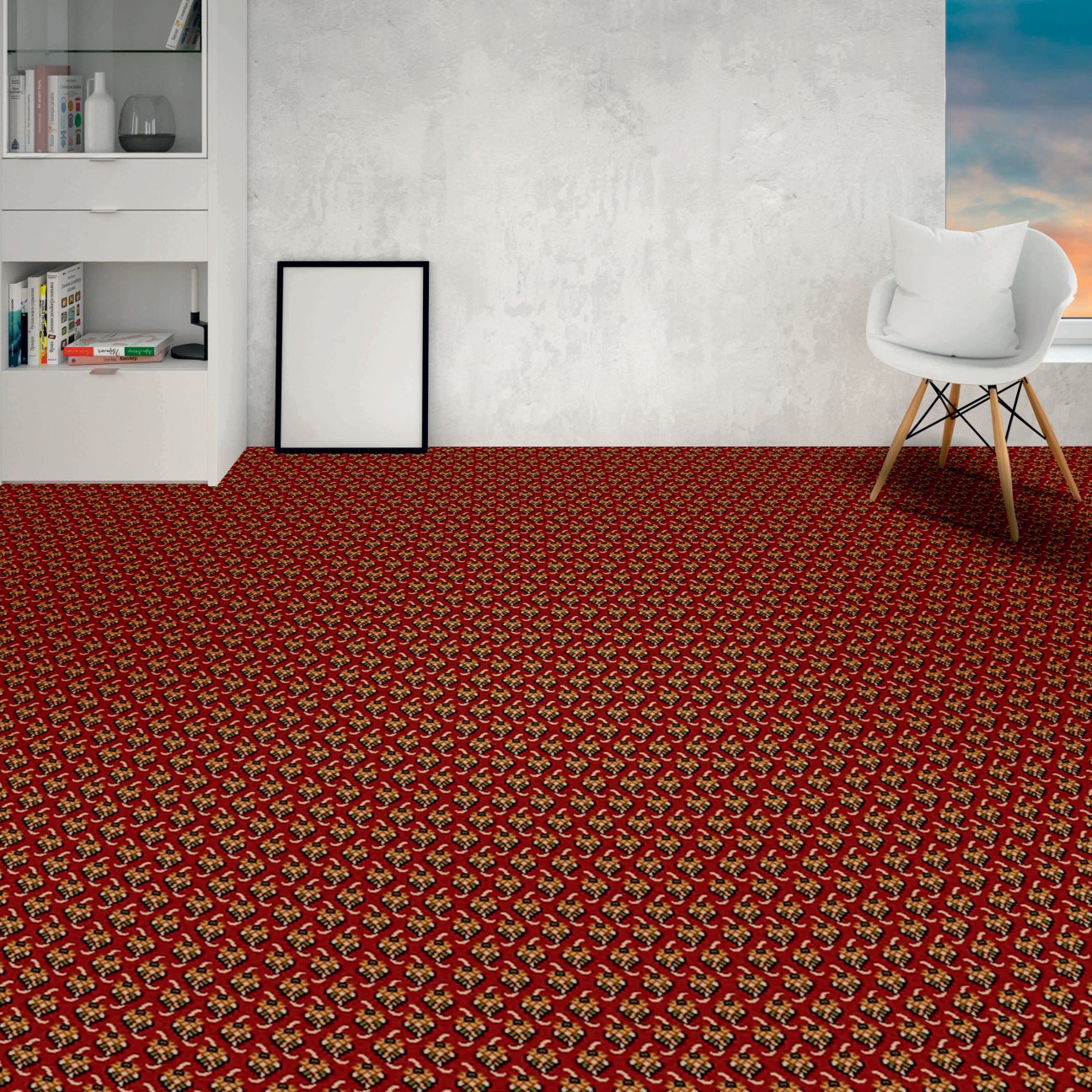 Divine Wilton Aari Carpet Roll – Maroon