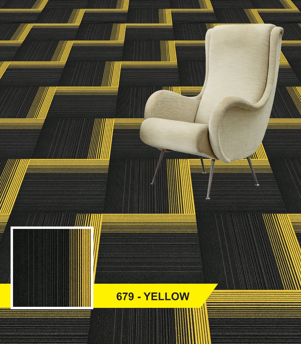 COSMOS Carpet Tile 679-Yellow – Durable & Stylish Flooring