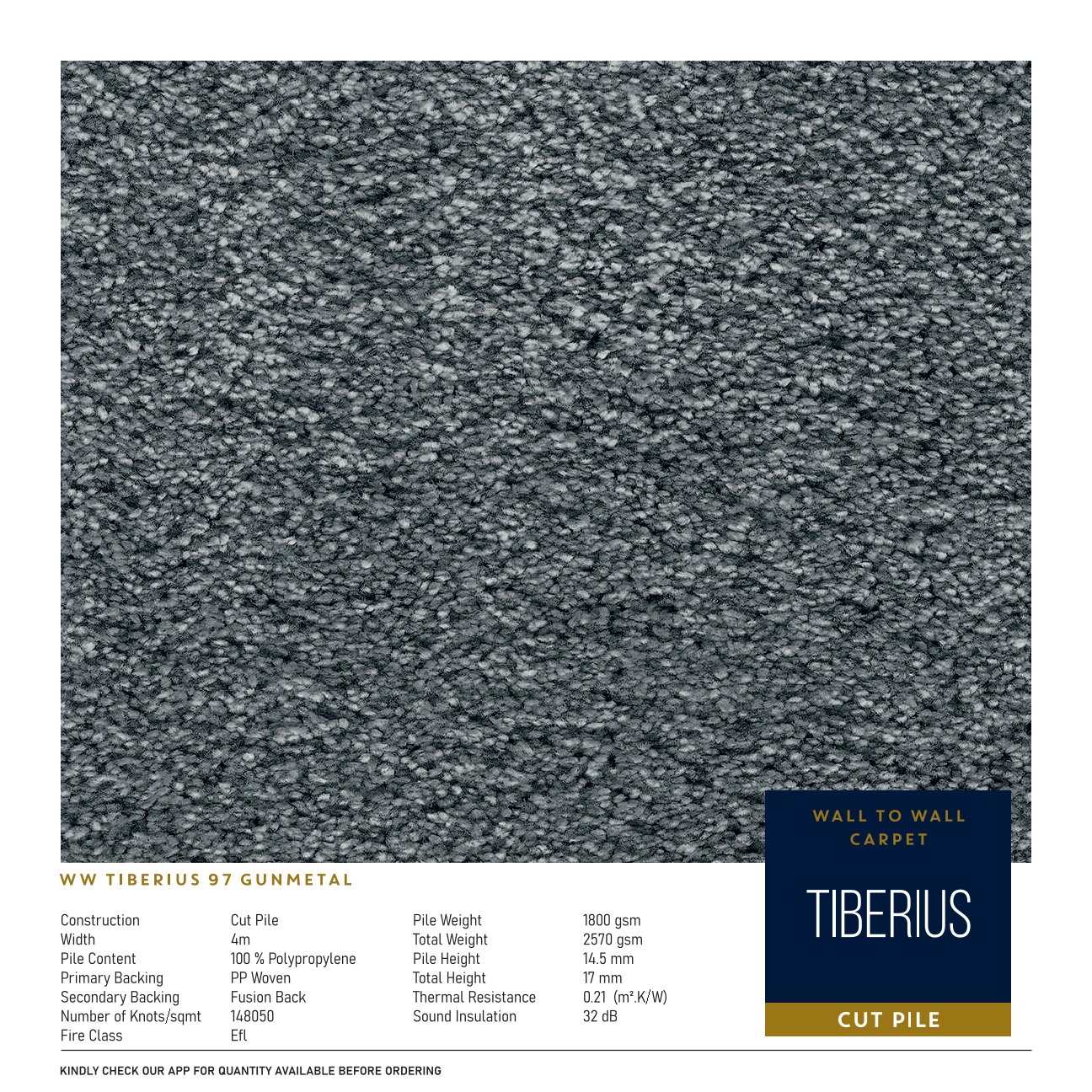 Divine Tiberius Carpet Roll - Gunmetal 97