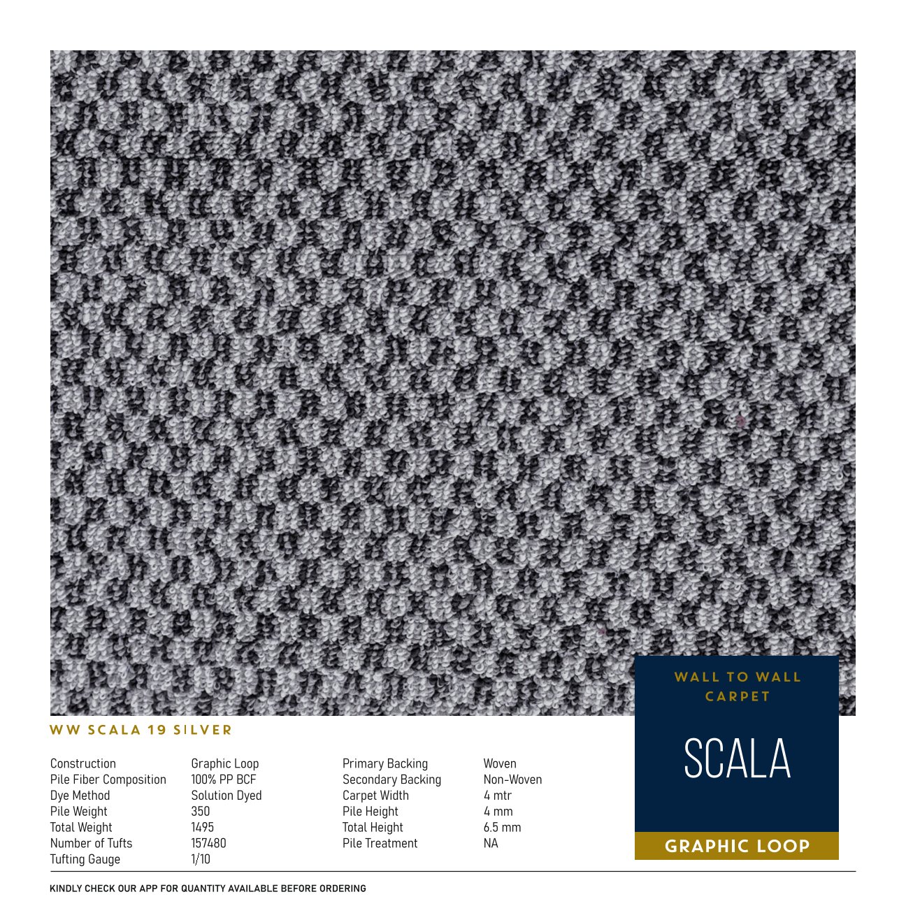 Divine Scala Carpet Roll-19 Silver | Premium Quality