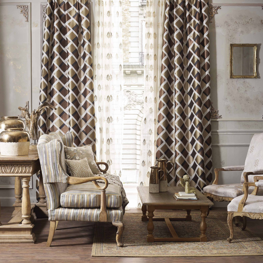 Vaya Hudson Bay Auroville Hazelnut Curtains - Elegant Fabric