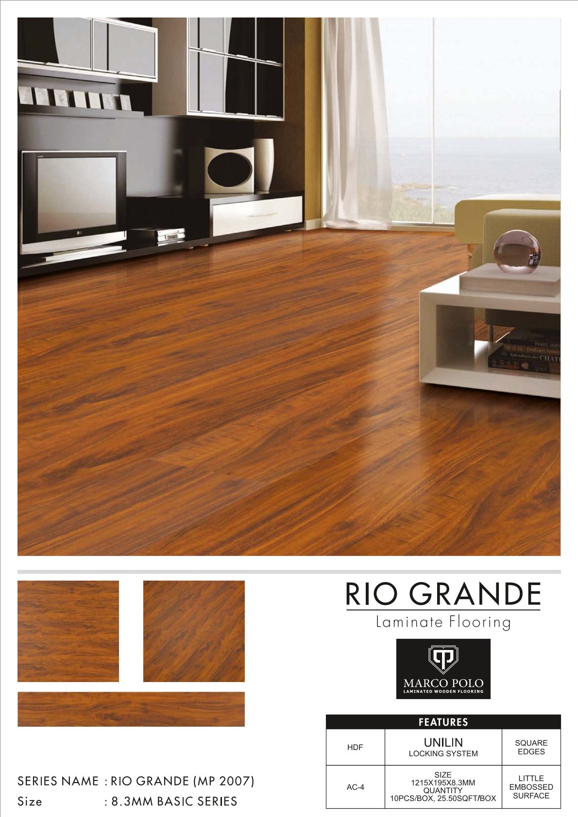 MP-2007 Rio Grande Marcopolo Laminate Flooring 8.3mm