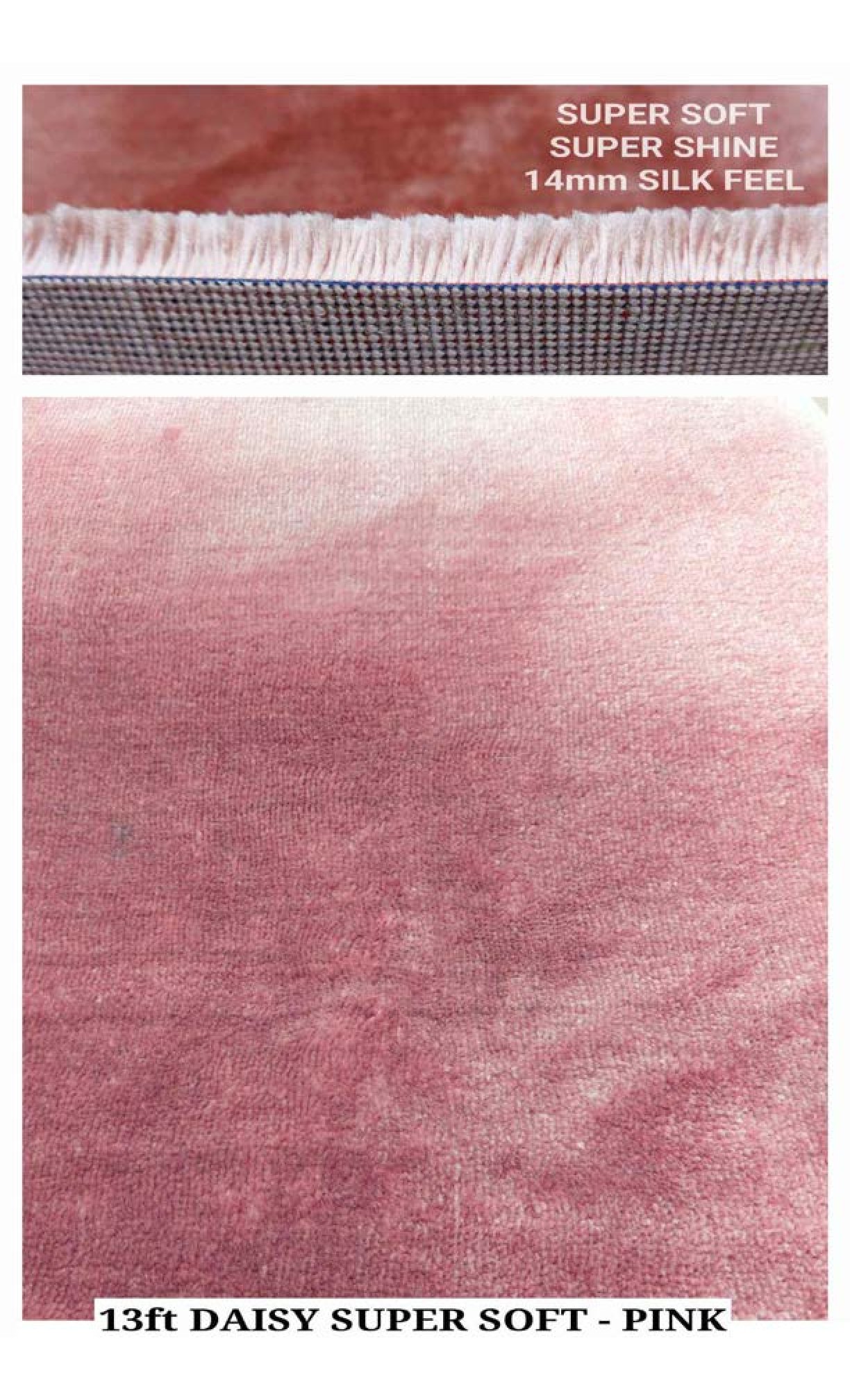 RJM Daisy Super Soft Silky Carpet Roll - Pink