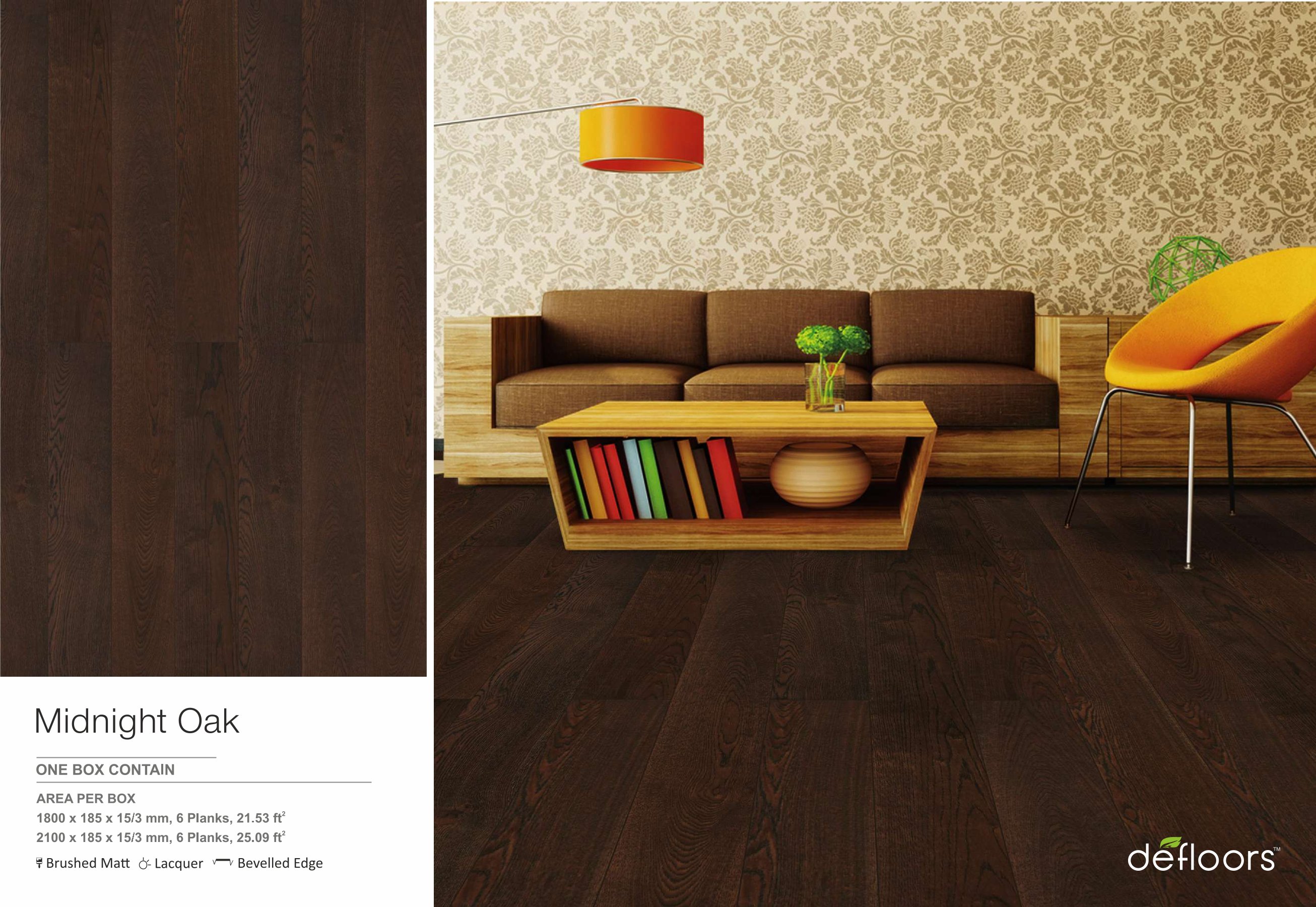 Midnight oak -Lodge Defloor Laminate Flooring 15/3mm Thick