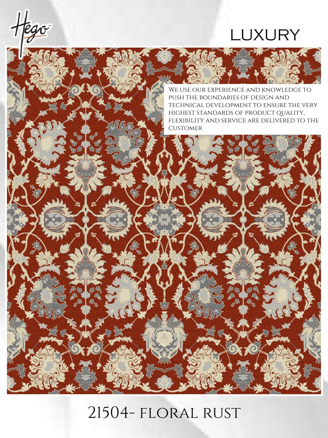 HEGO Festival Carpet Roll - Floral Rust 21504