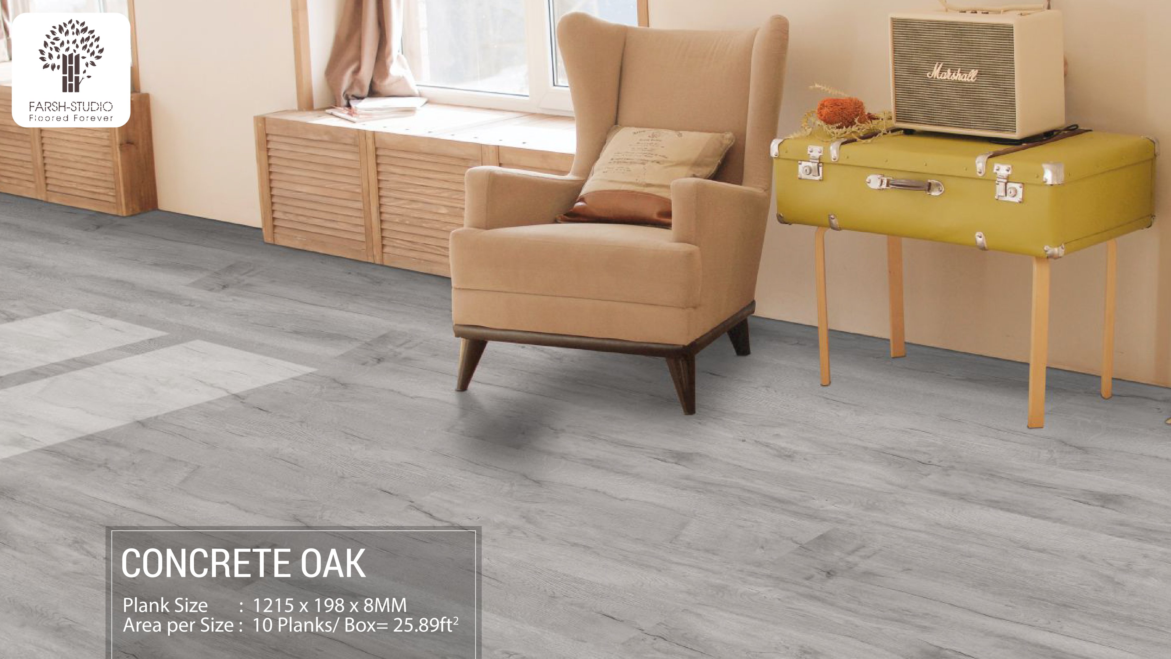 Concrete Oak - Farsh Xpression Laminate Flooring 8mm