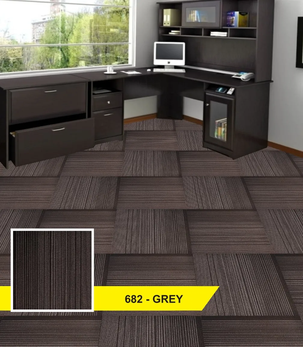 Cosmos Carpet Tile 682-Grey - Durable and Stylish