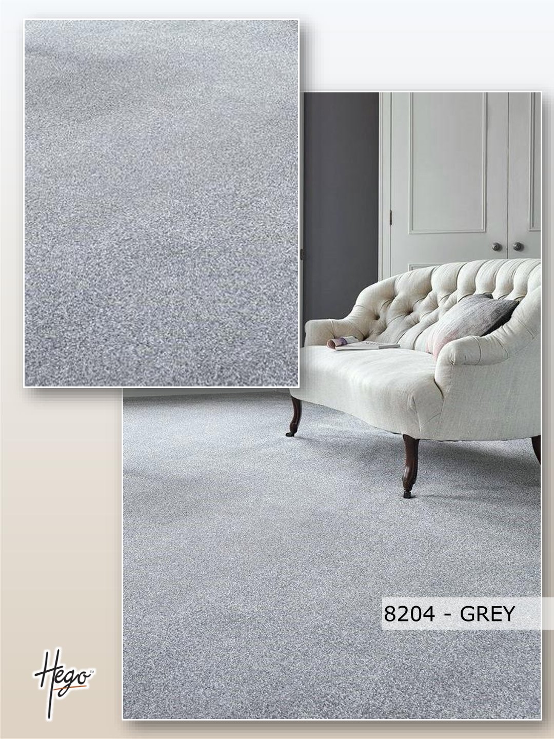 HEGO Impression Carpet Roll - 8204 Grey