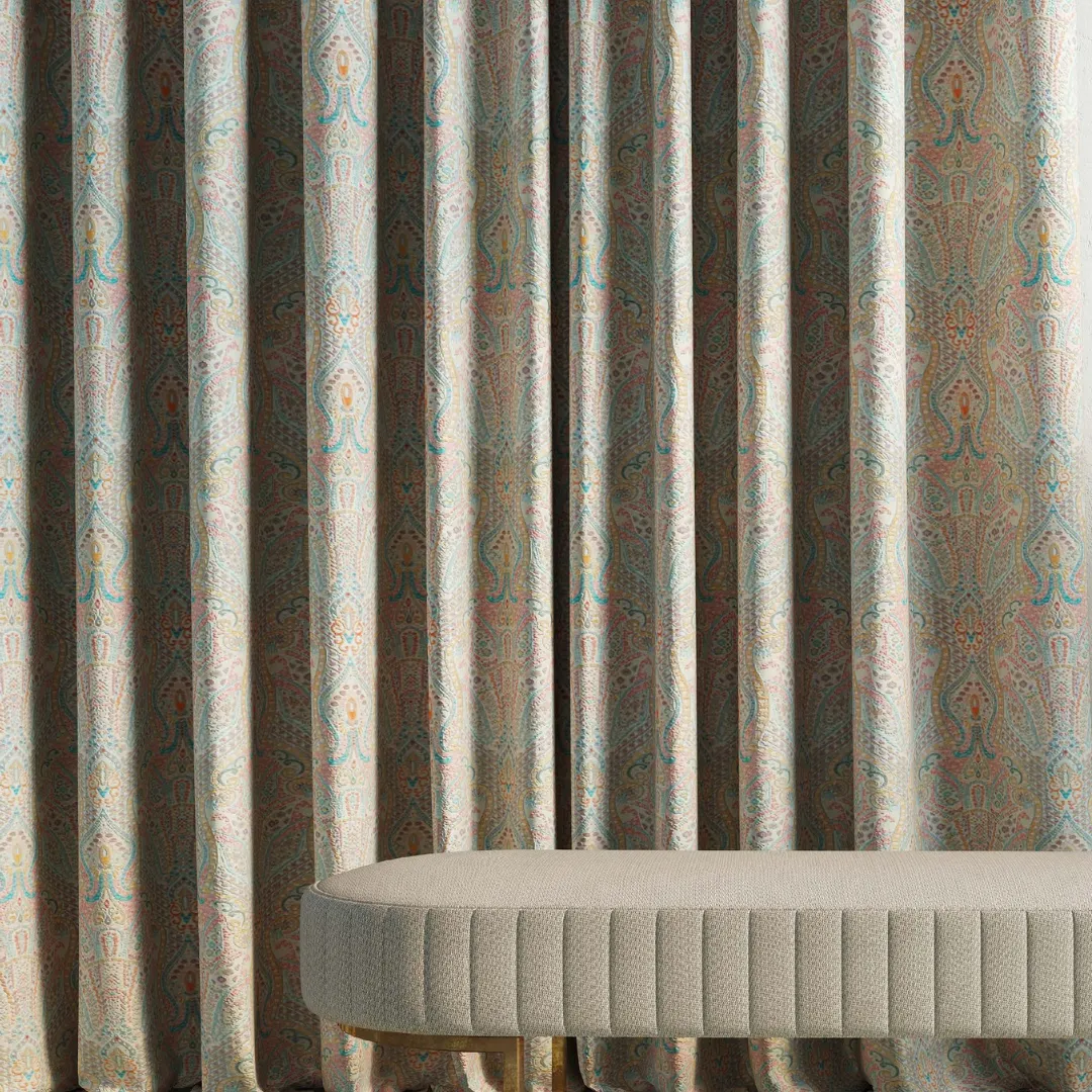 Etienne Imperial Coral Pink Curtain Fabric – Luxurious Style