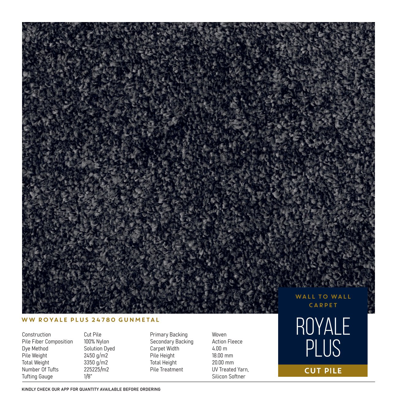 Divine Royale Plus Carpet Roll - Gunmetal