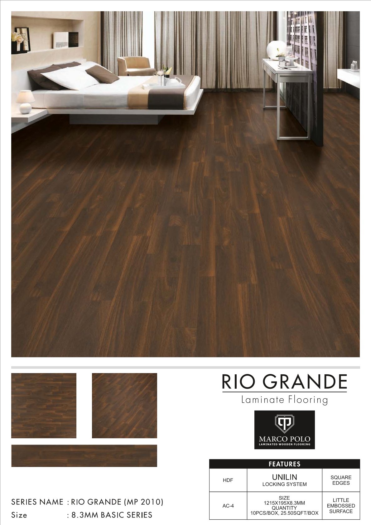 MP-2010 Rio Grande Marcopolo Laminate Flooring 8.3mm