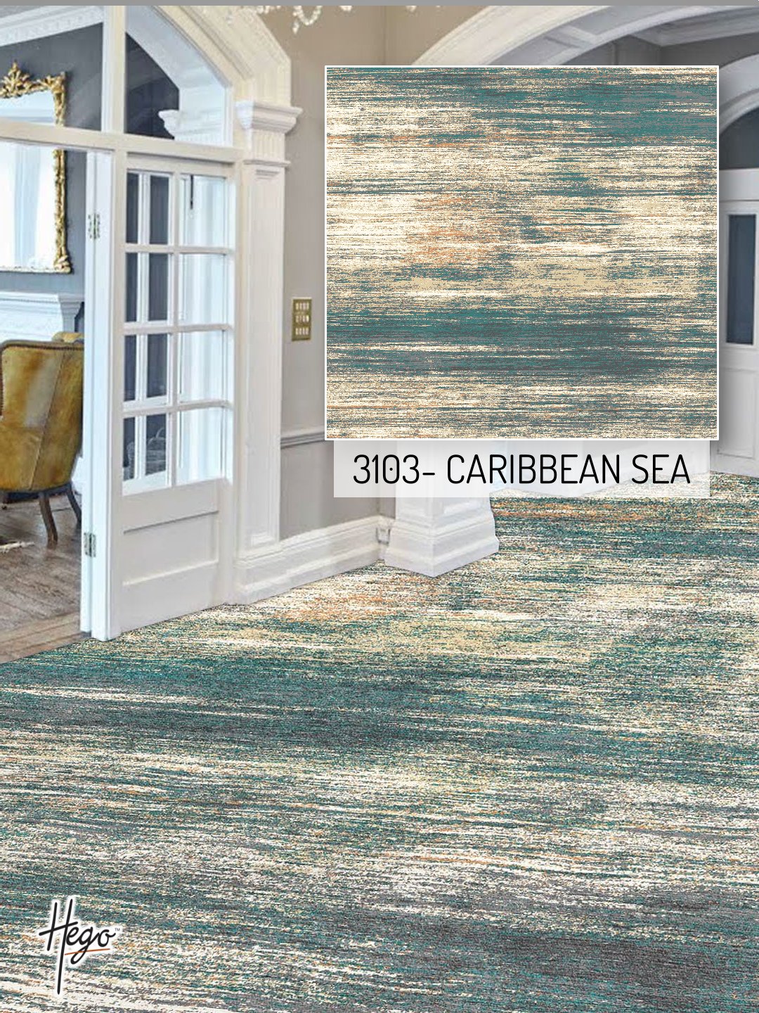 Hego Fresco Carpet Roll - 3103 Caribbean Sea