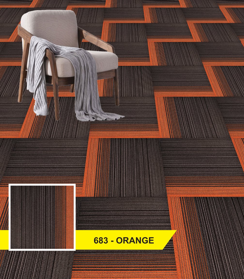 Cosmos Carpet Tile 683-Orange – Durable & Stylish