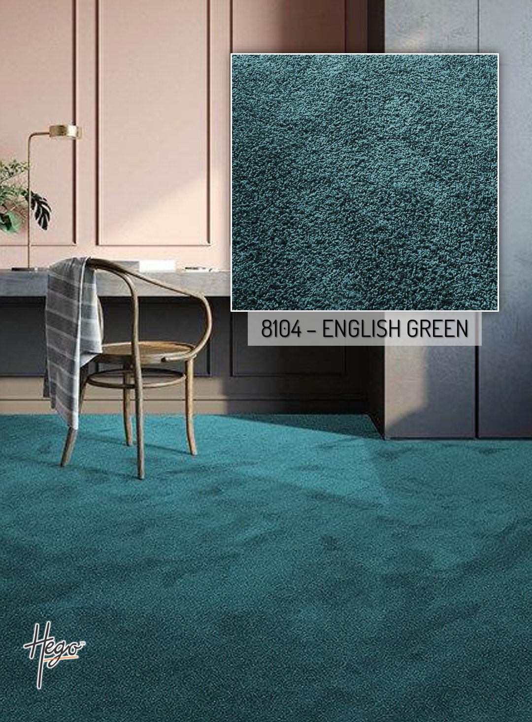 HEGO Silky Plus Carpet Roll - 8104 English Green