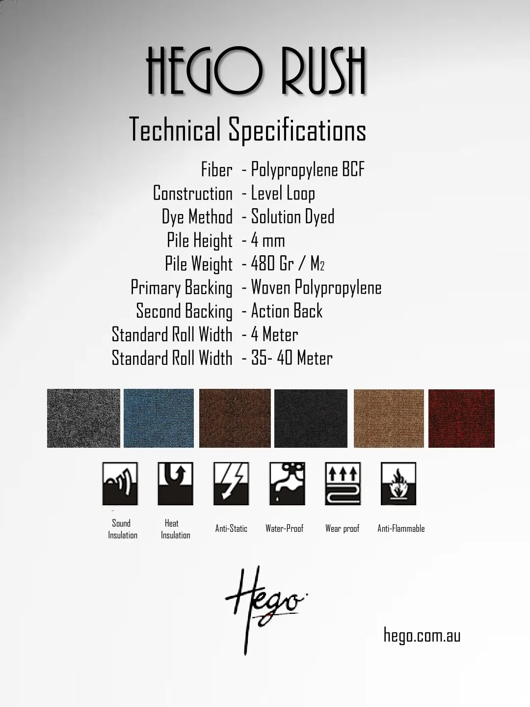 HEGO RUSH Carpet Roll - Premium Quality & Durability
