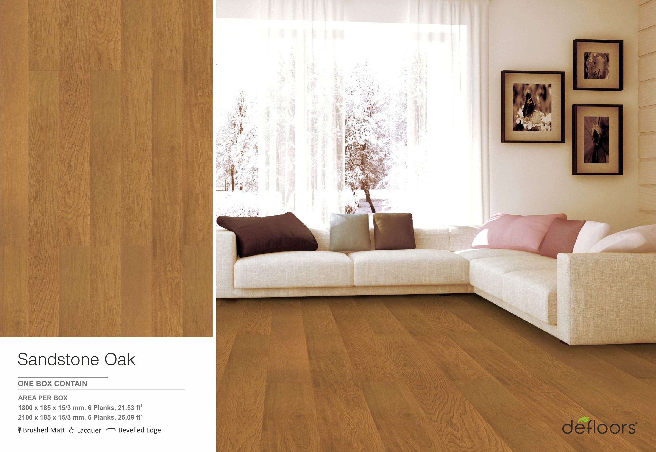 Sandstone oak -Lodge Defloor Laminate Flooring 15/3mm Thick