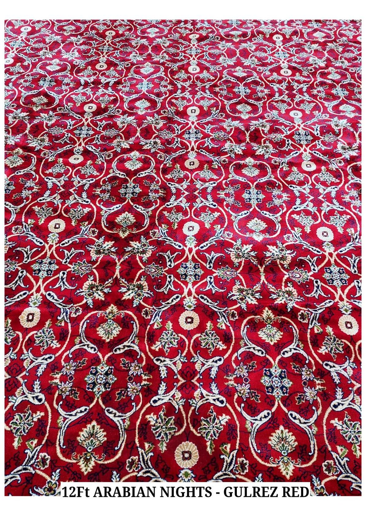 Arabian Nights Finish 12ft Carpet Tile - Gulrez Red