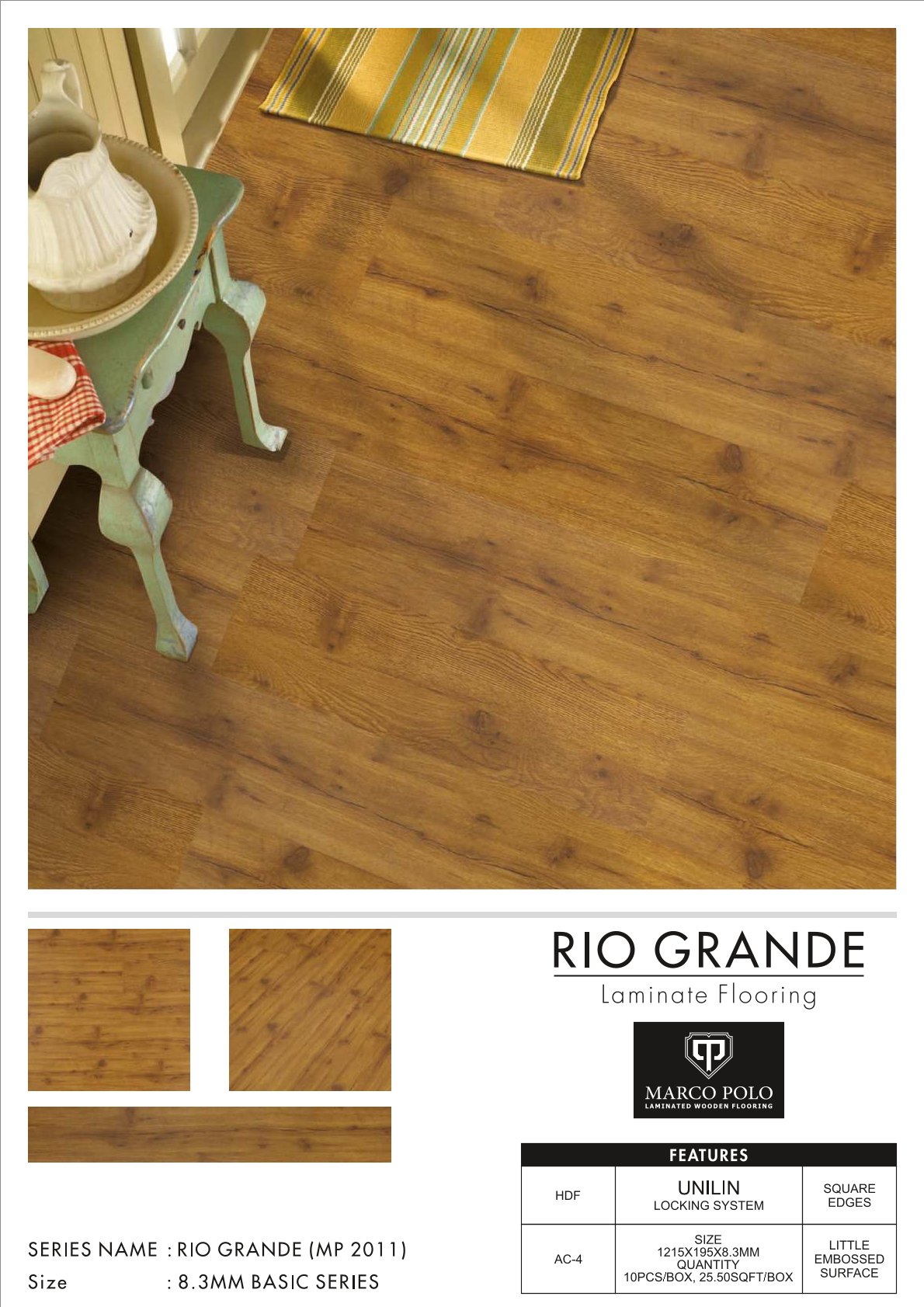 MP-2011 Rio Grande Marcopolo Laminate Flooring 8.3mm