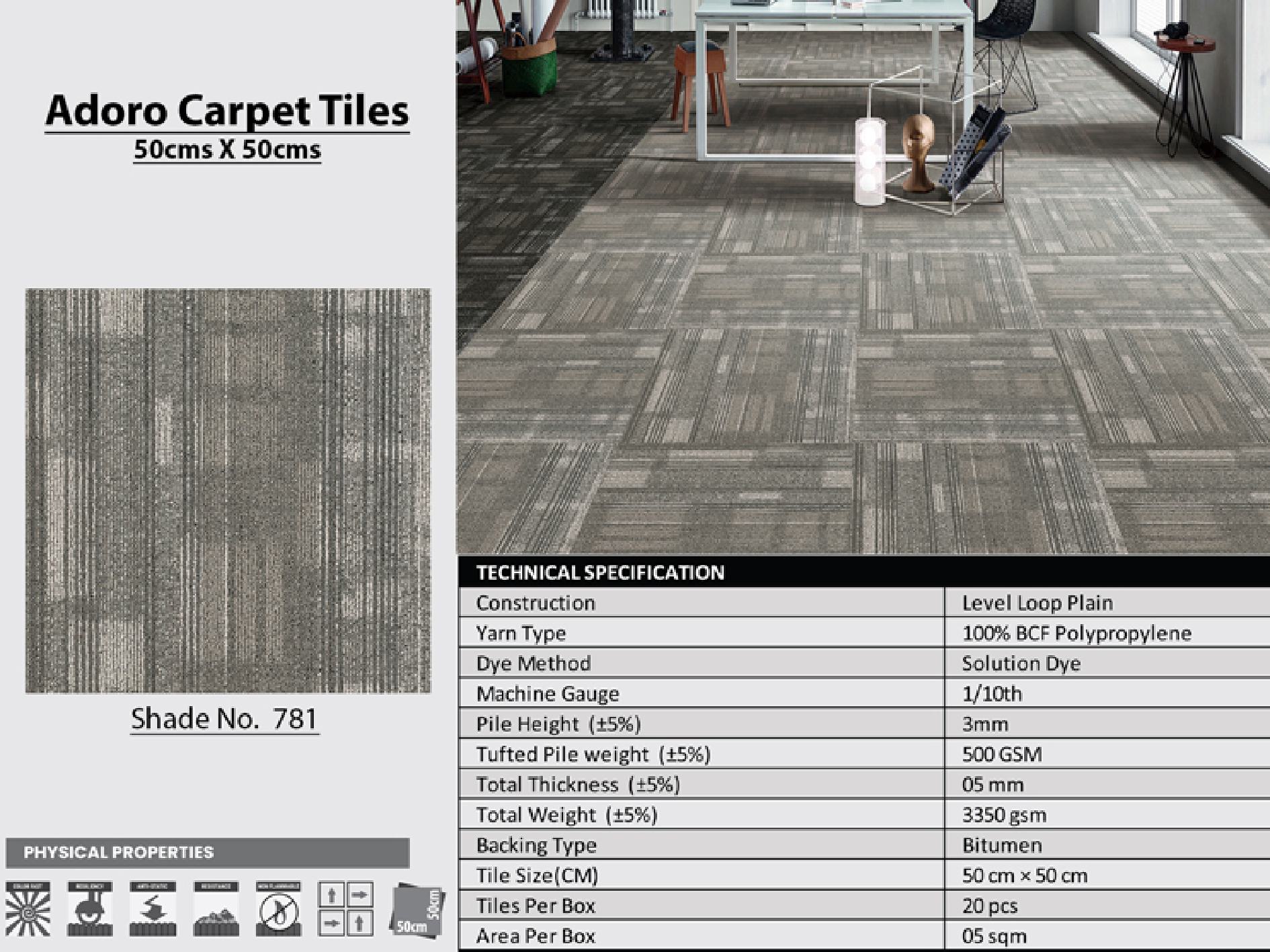 Adoro Carpet Tile 50x50cm Shade 781 – Stylish & Durable