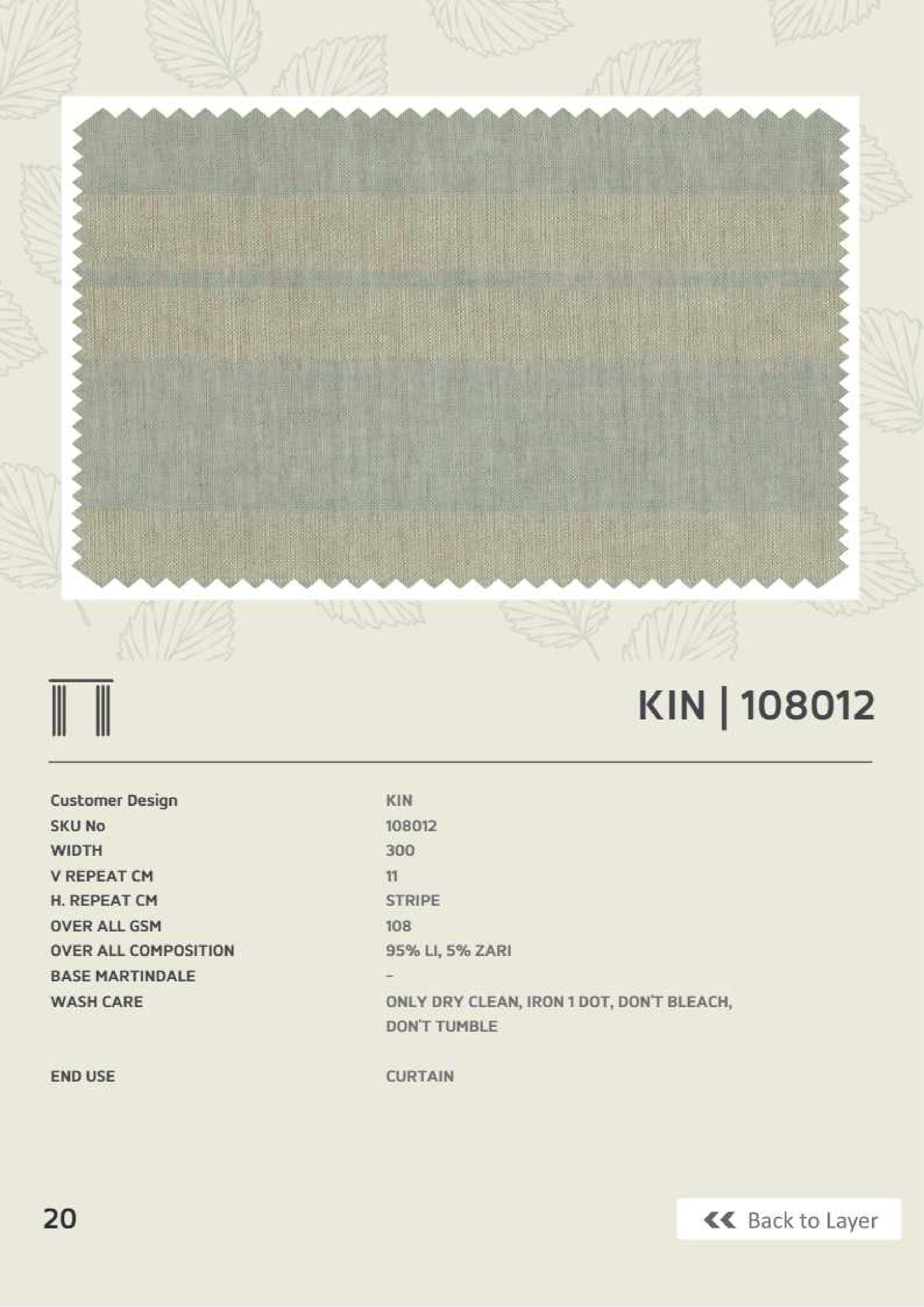 Butikku Winners Kin 108012 Linen Fabric - 1 Yard