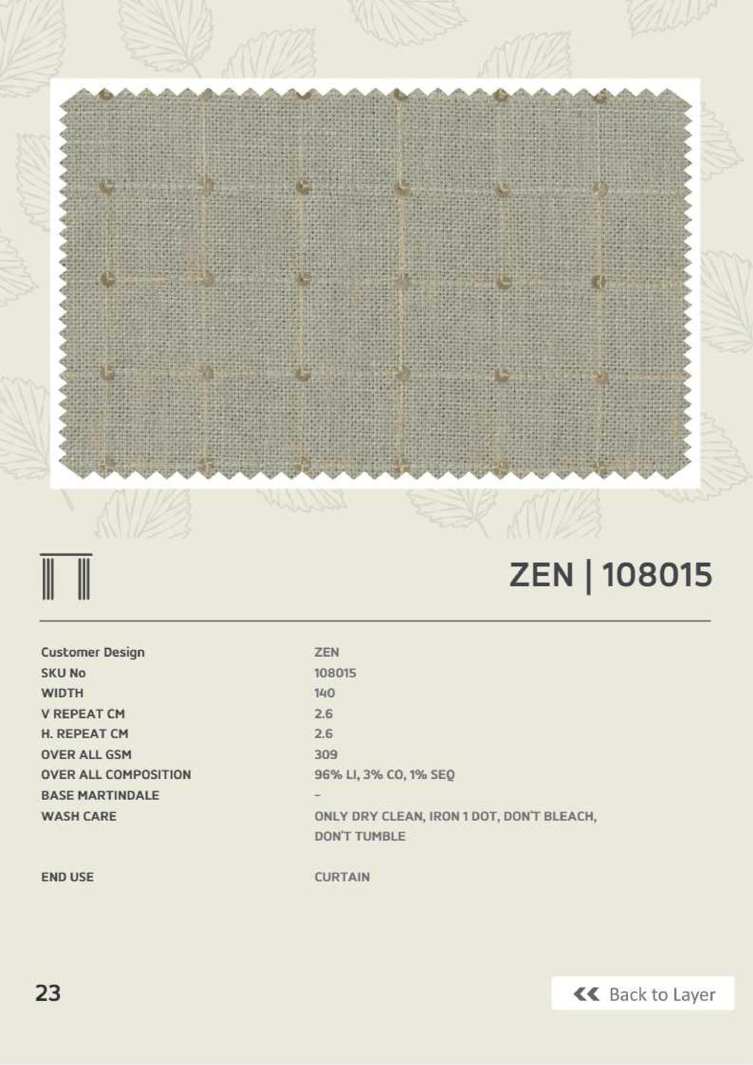 Butikku Winners Zen Linen Fabric - 108015