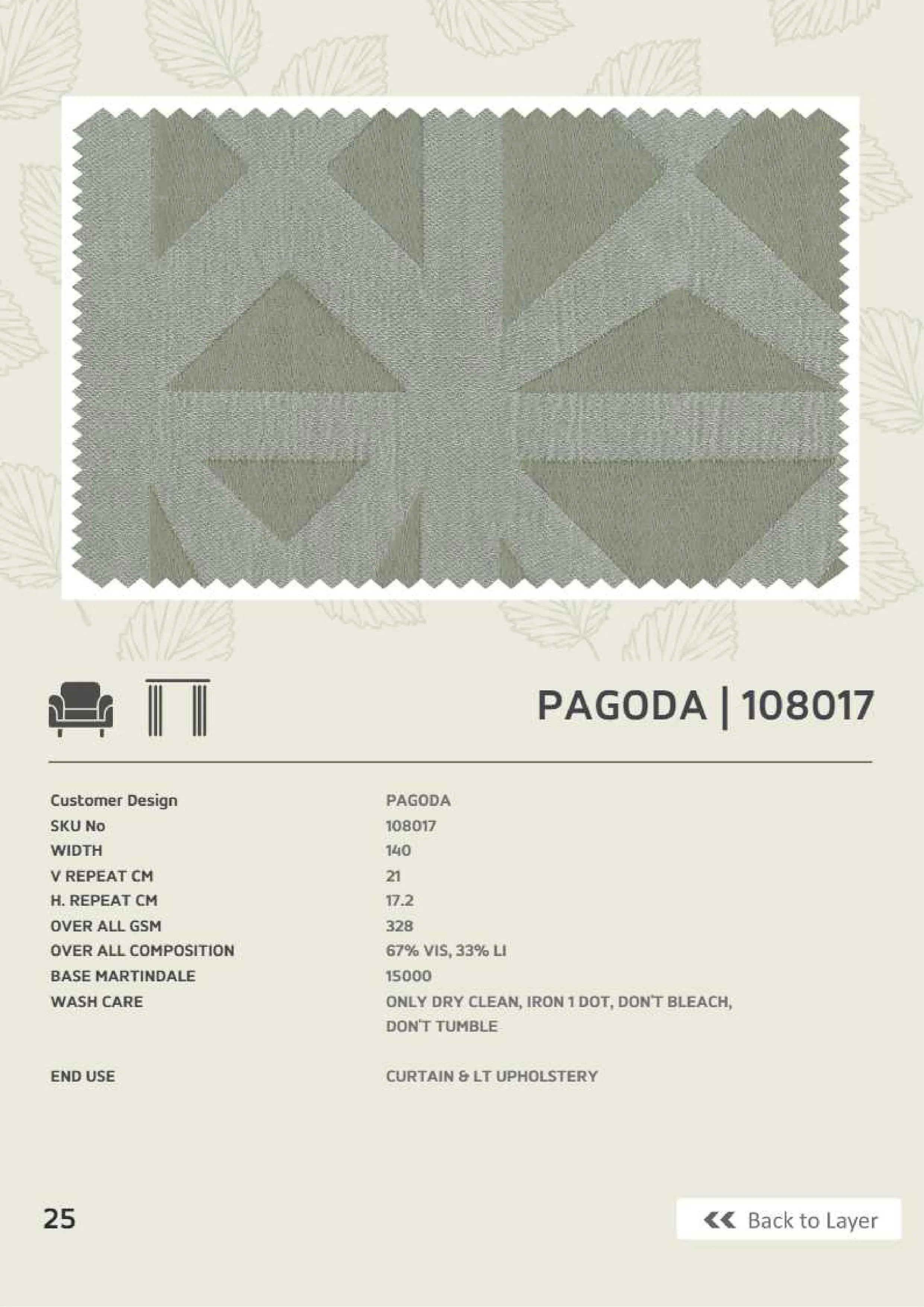 Butikku Winners Pagoda Linen Fabric - 108017