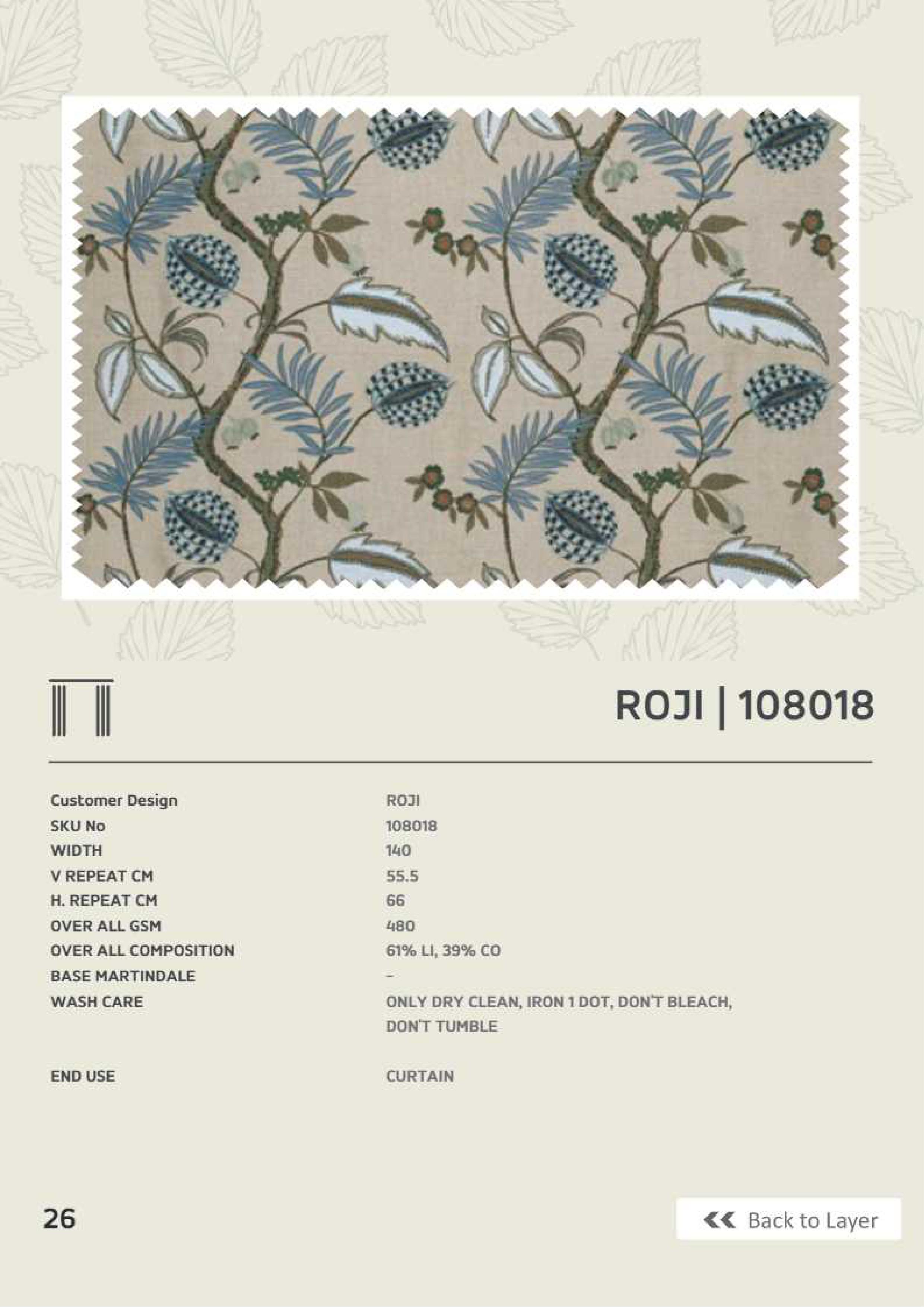 Butikku Winners Roji 108018 Linen Fabric - Elegant Choice