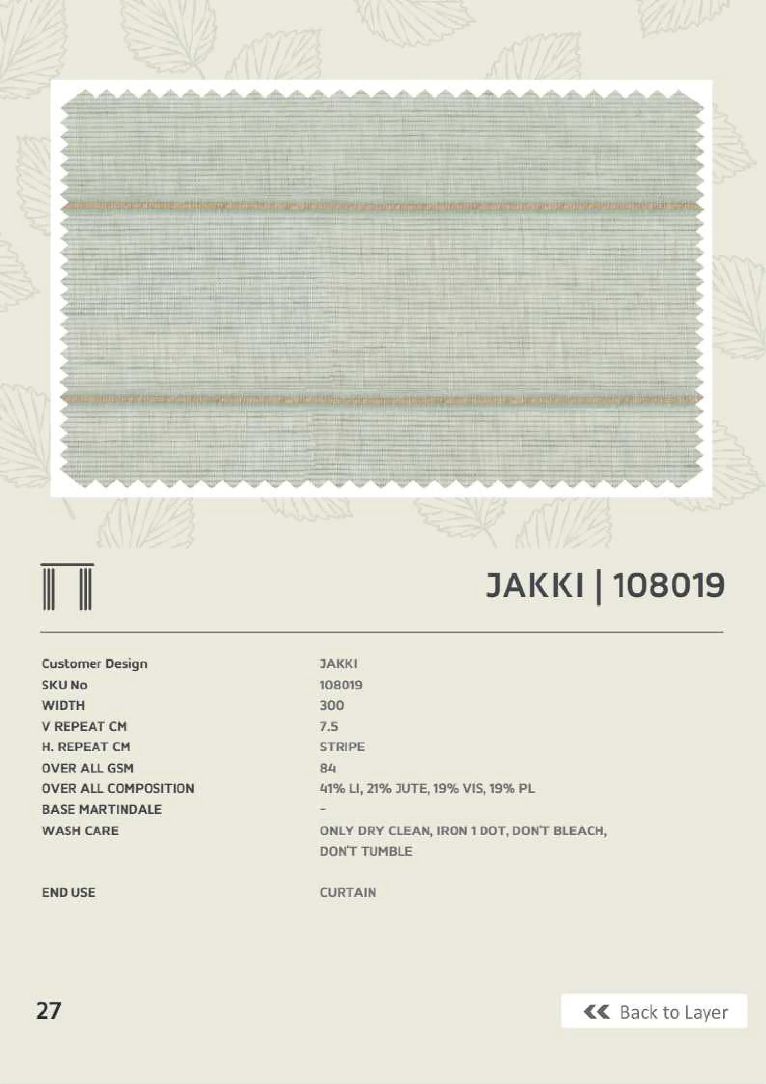Winners Jakki 108019 Premium Linen Fabric