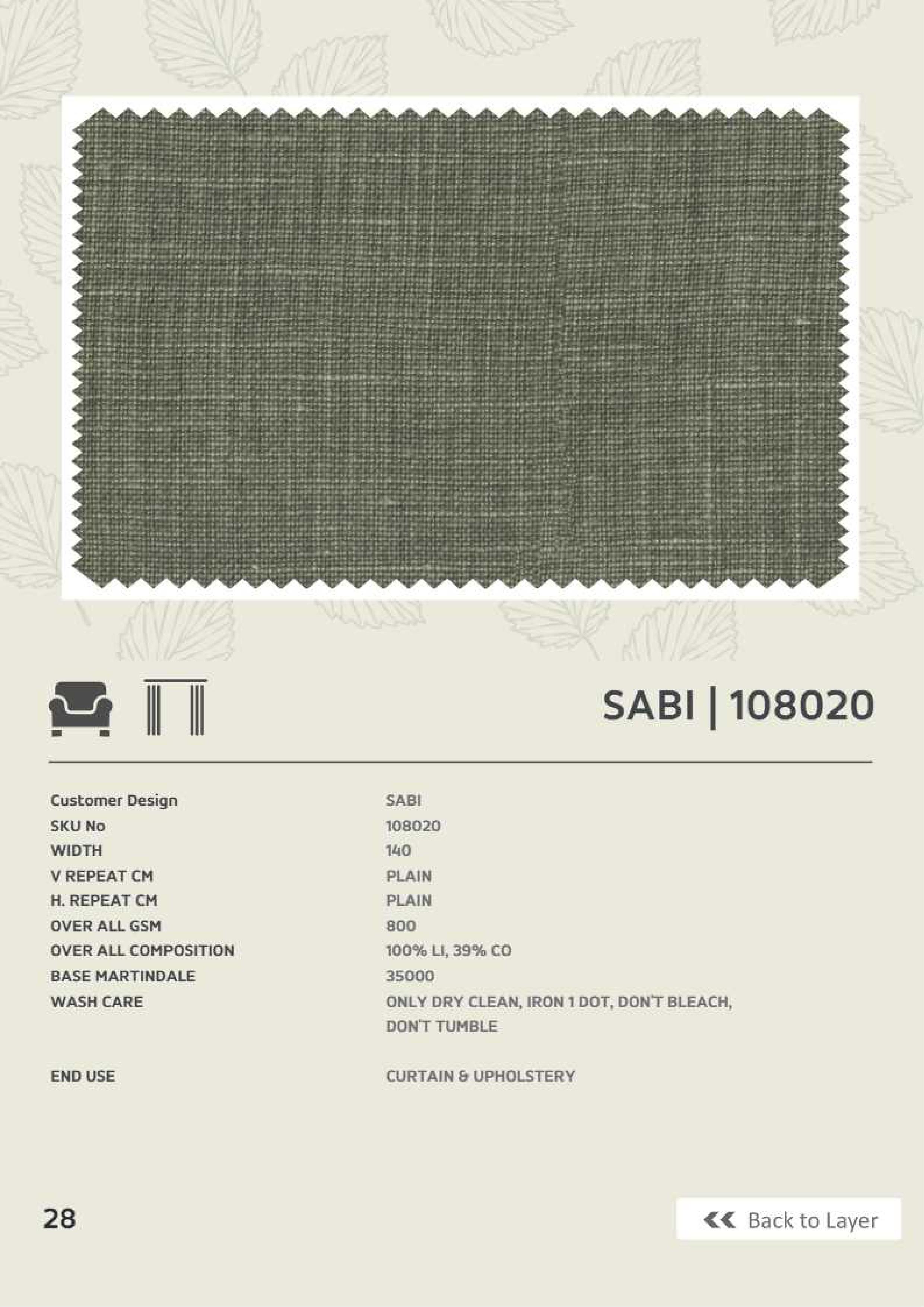 Premium Butikku Winners Sabi 108020 Linen Fabric