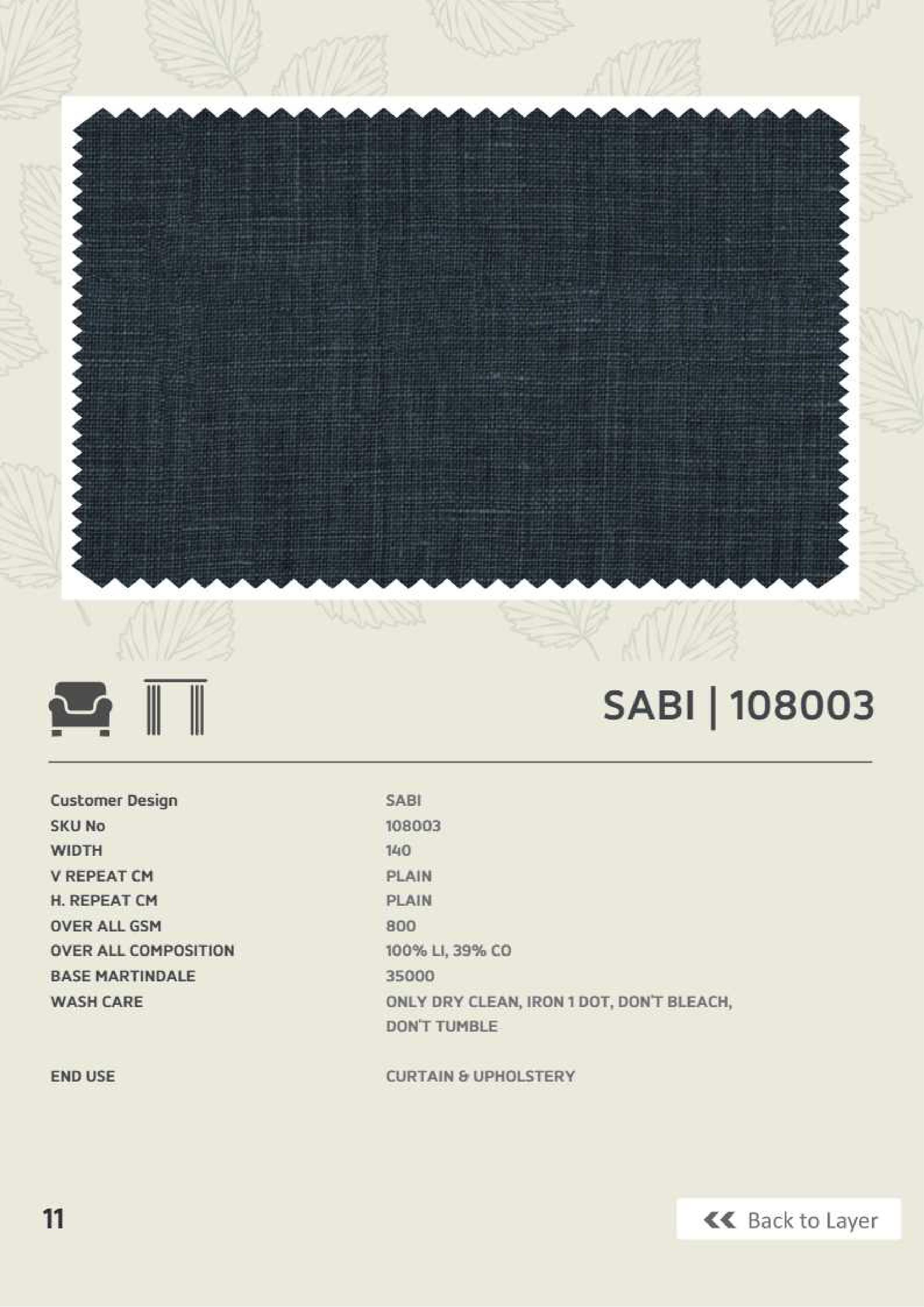 Butikku Winners Sabi 108003 Linen Fabric - Premium Quality