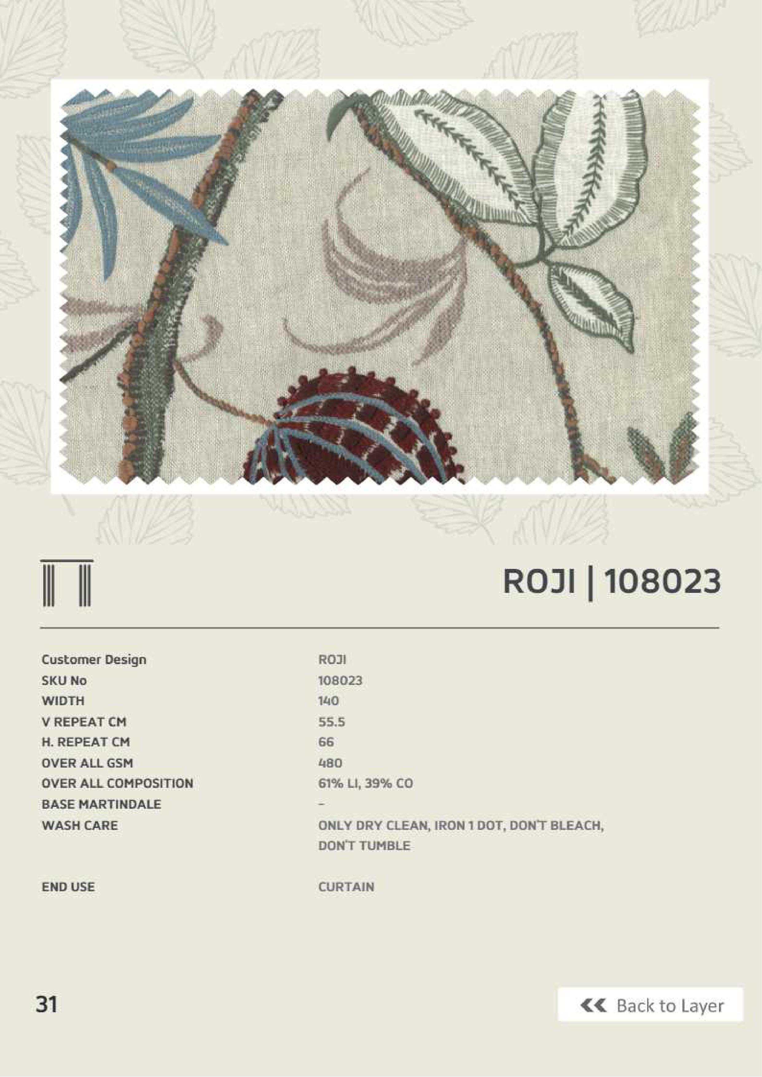 Winners Roji 108023 Premium Linen Fabric