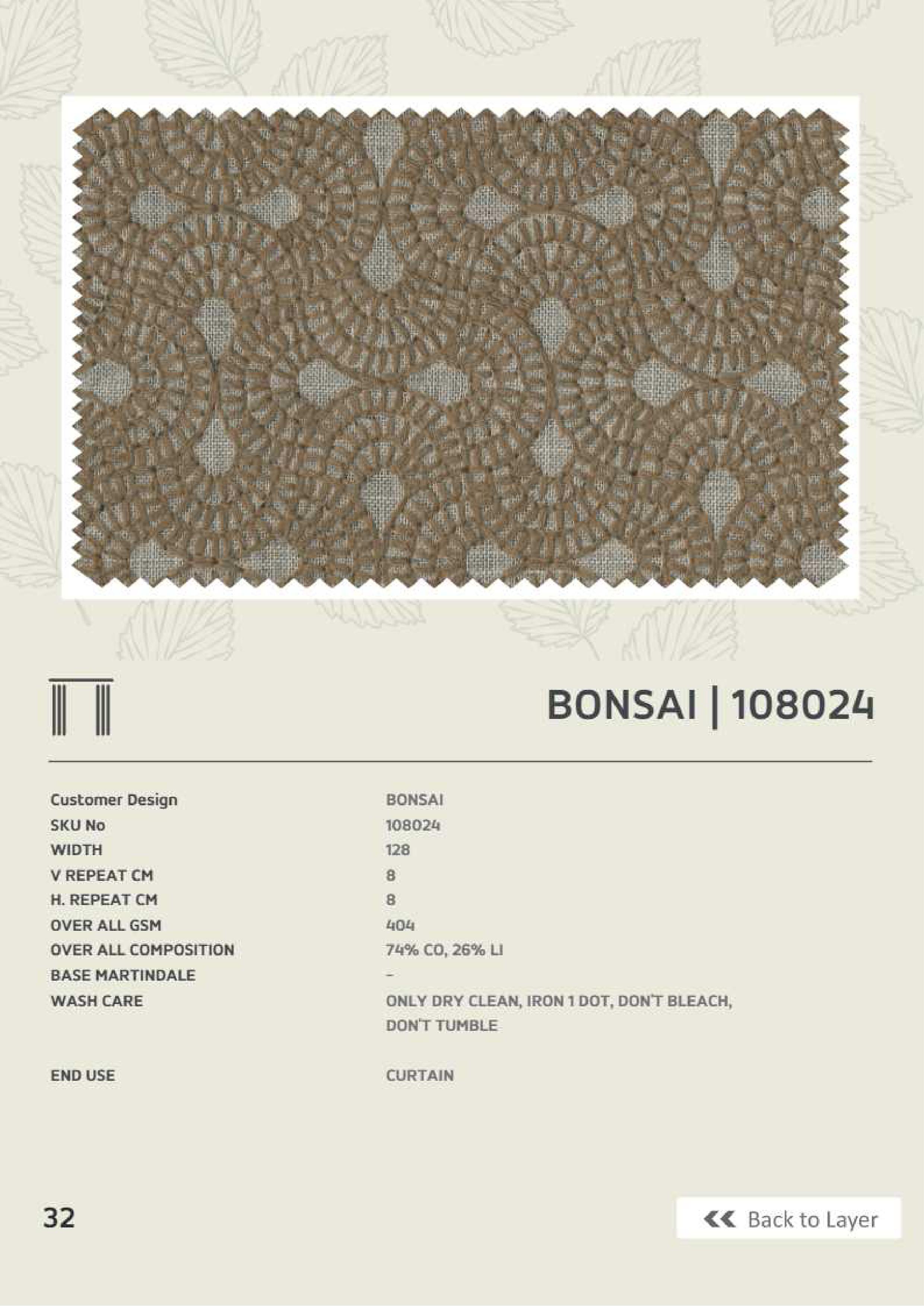 Winners Bonsai 108024 Linen Fabric