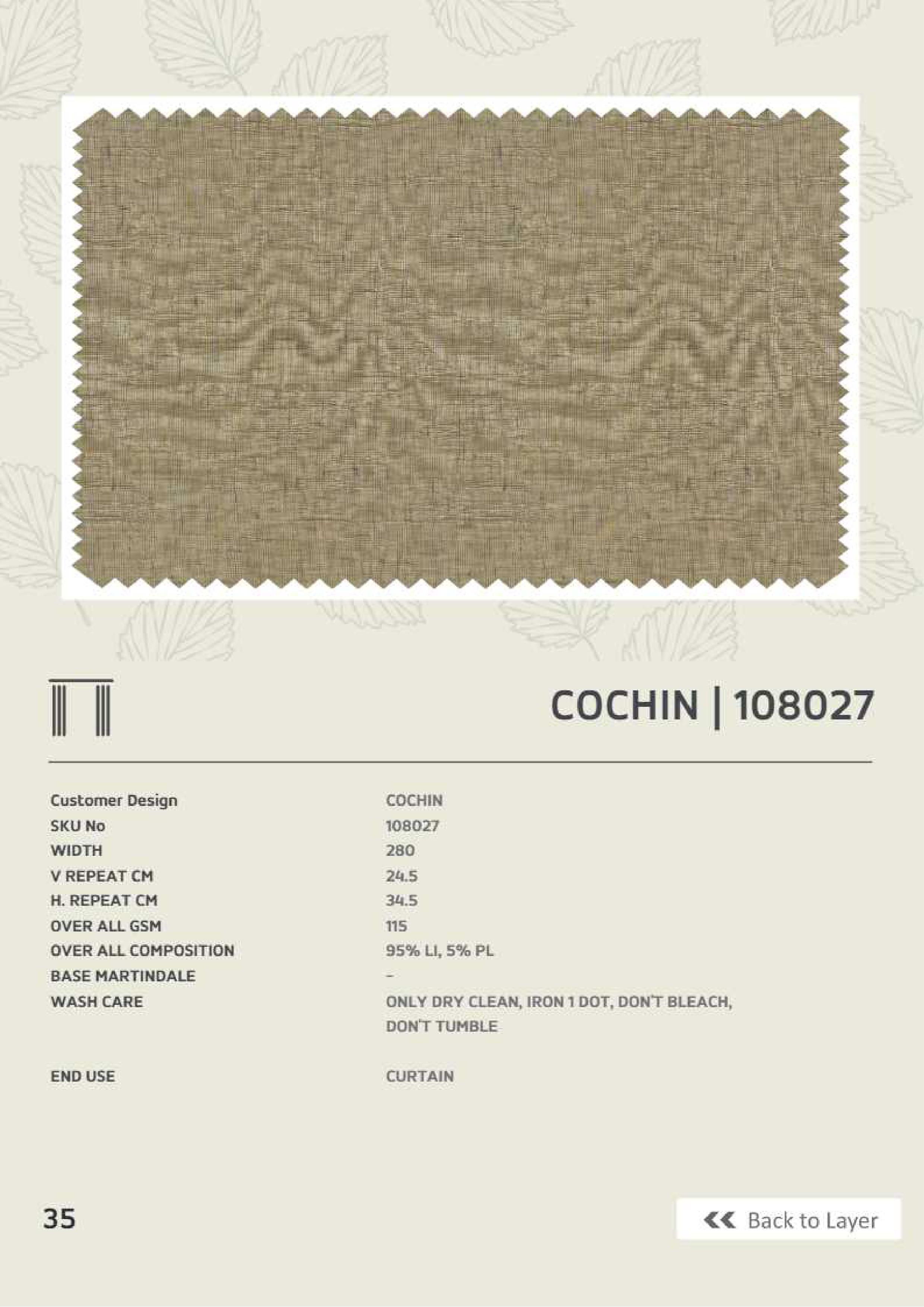 Butikku Winners Cochin Linen Fabric 108027