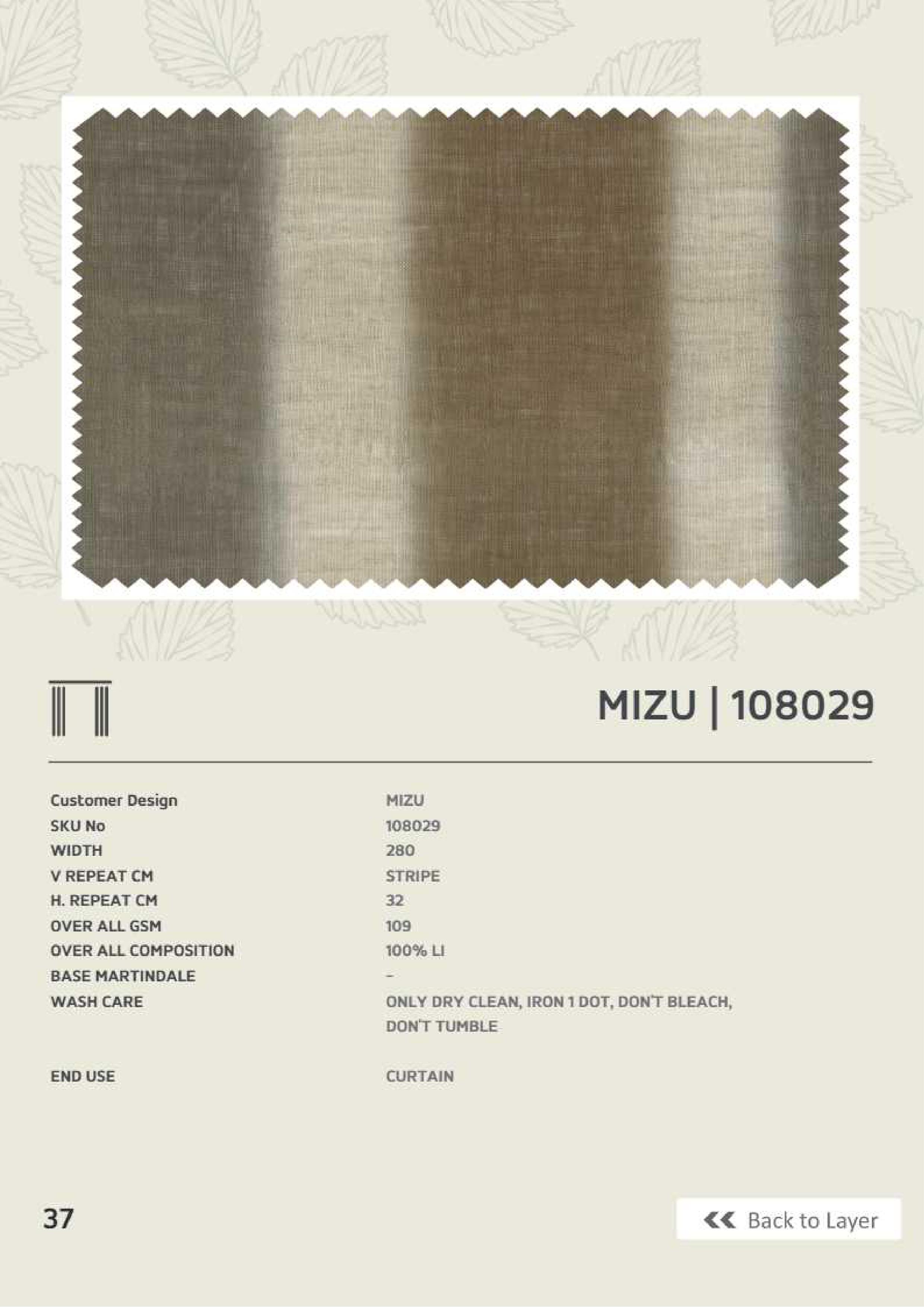 Butikku Mizu Linen Fabric 108029