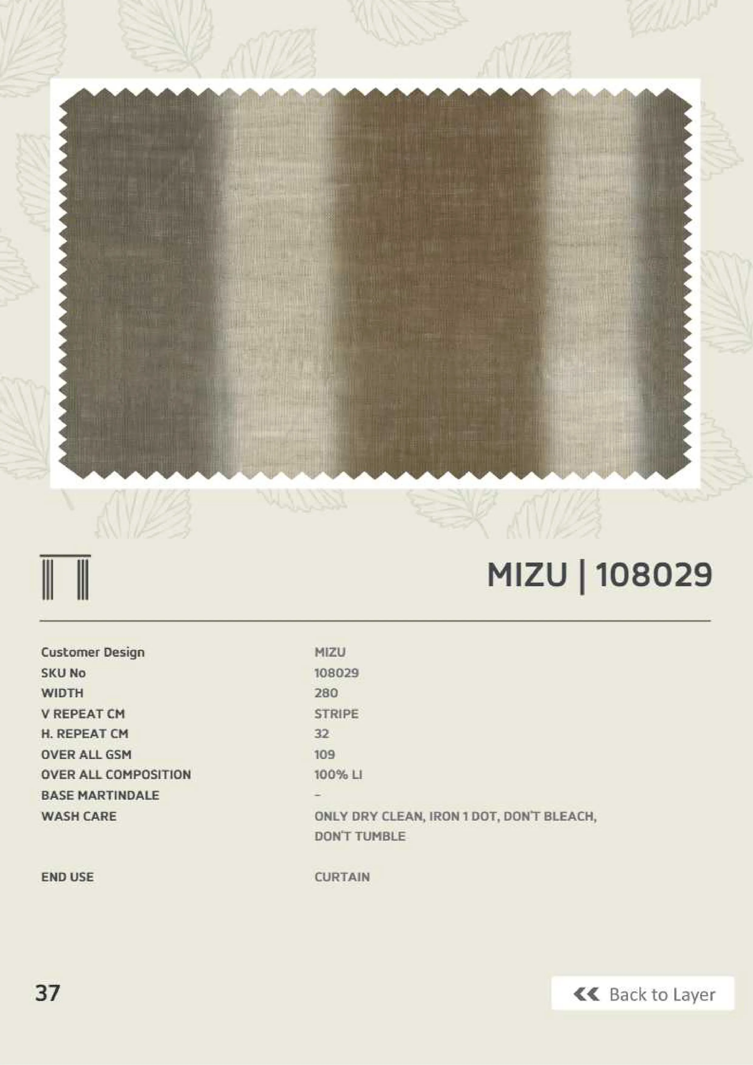 Butikku Mizu Linen Fabric 108029