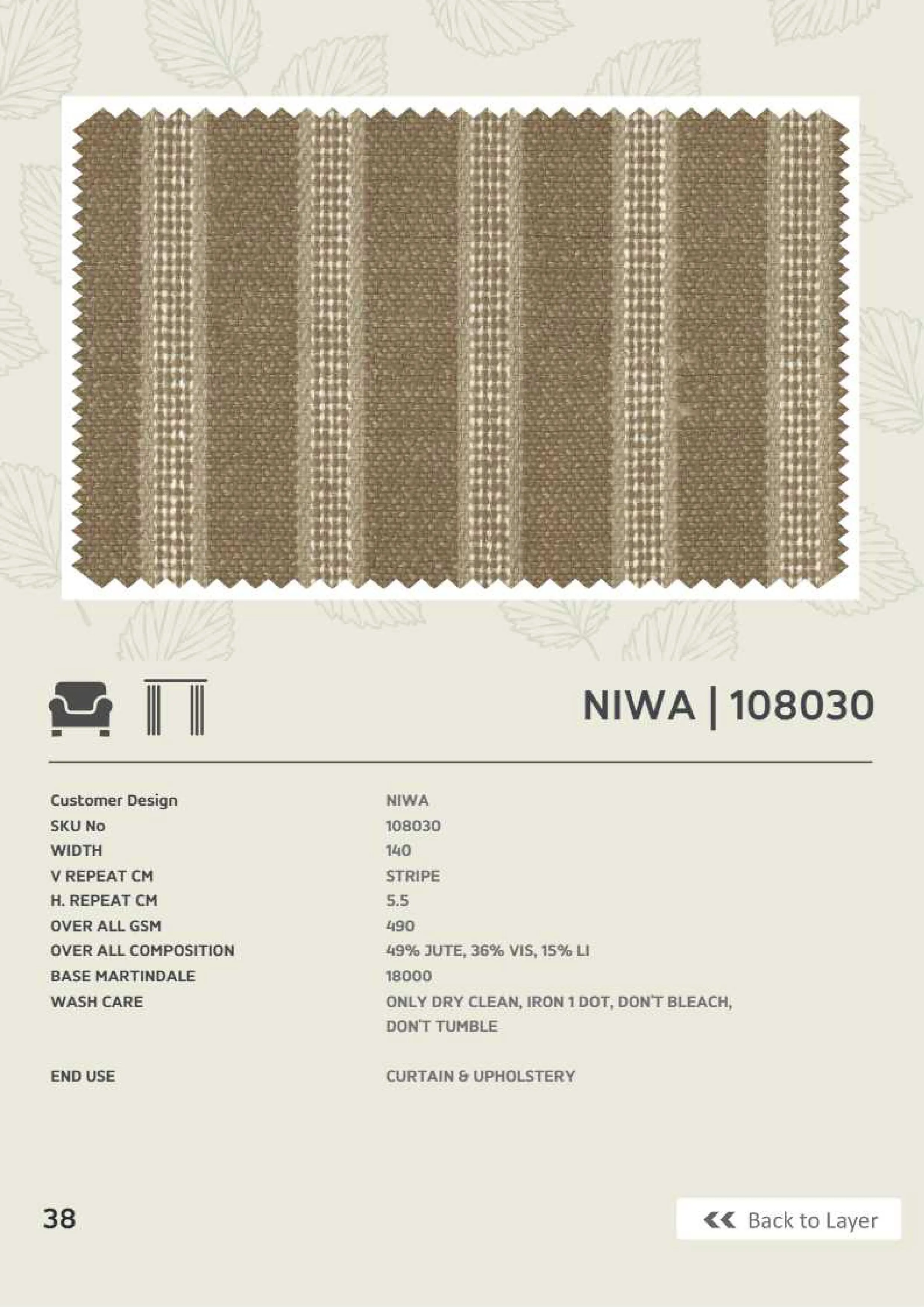 Butikku Winners Niwa 108030  Linen Fabric