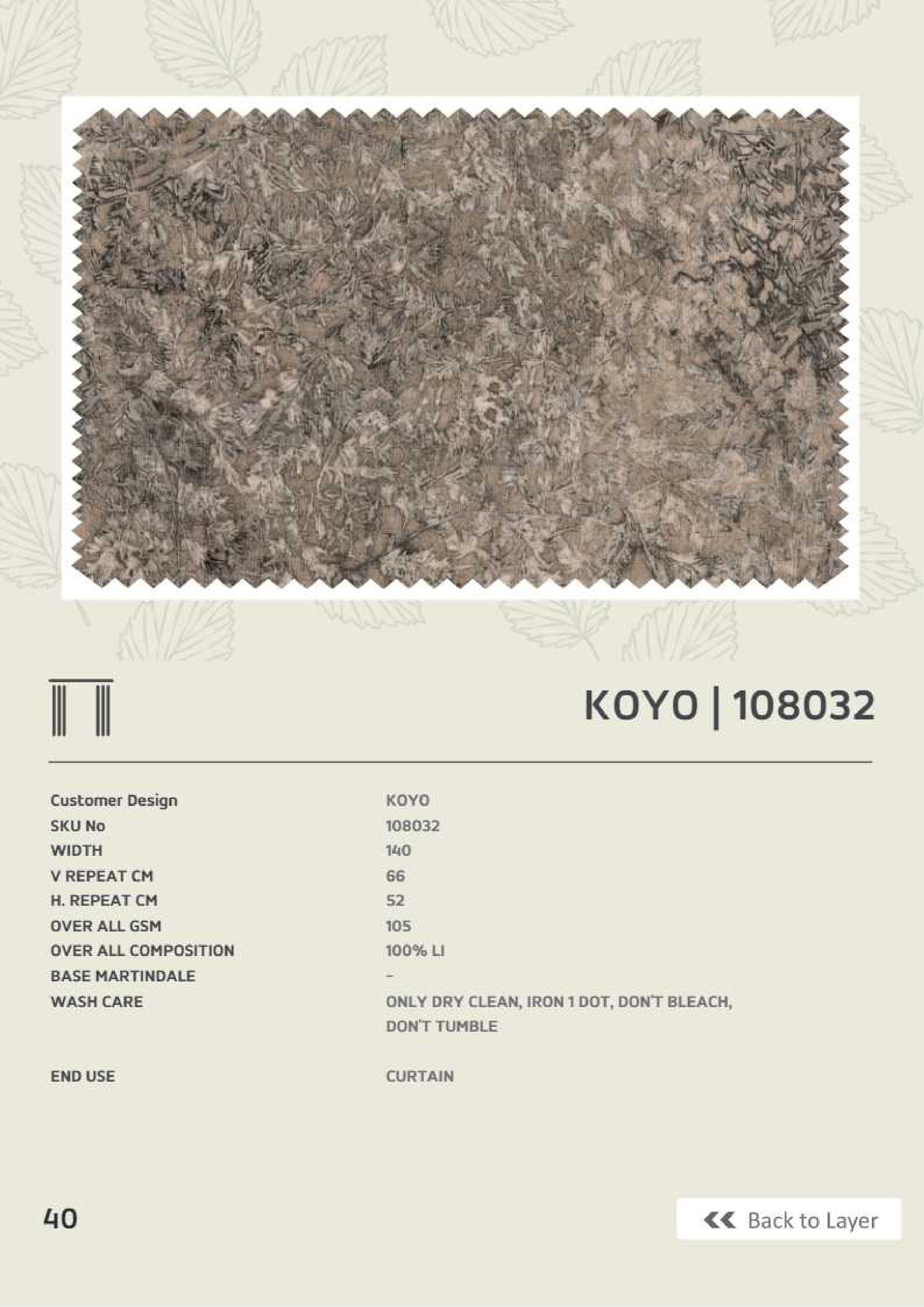 Premium Butikku Winners Koyo Linen Fabric 1080312