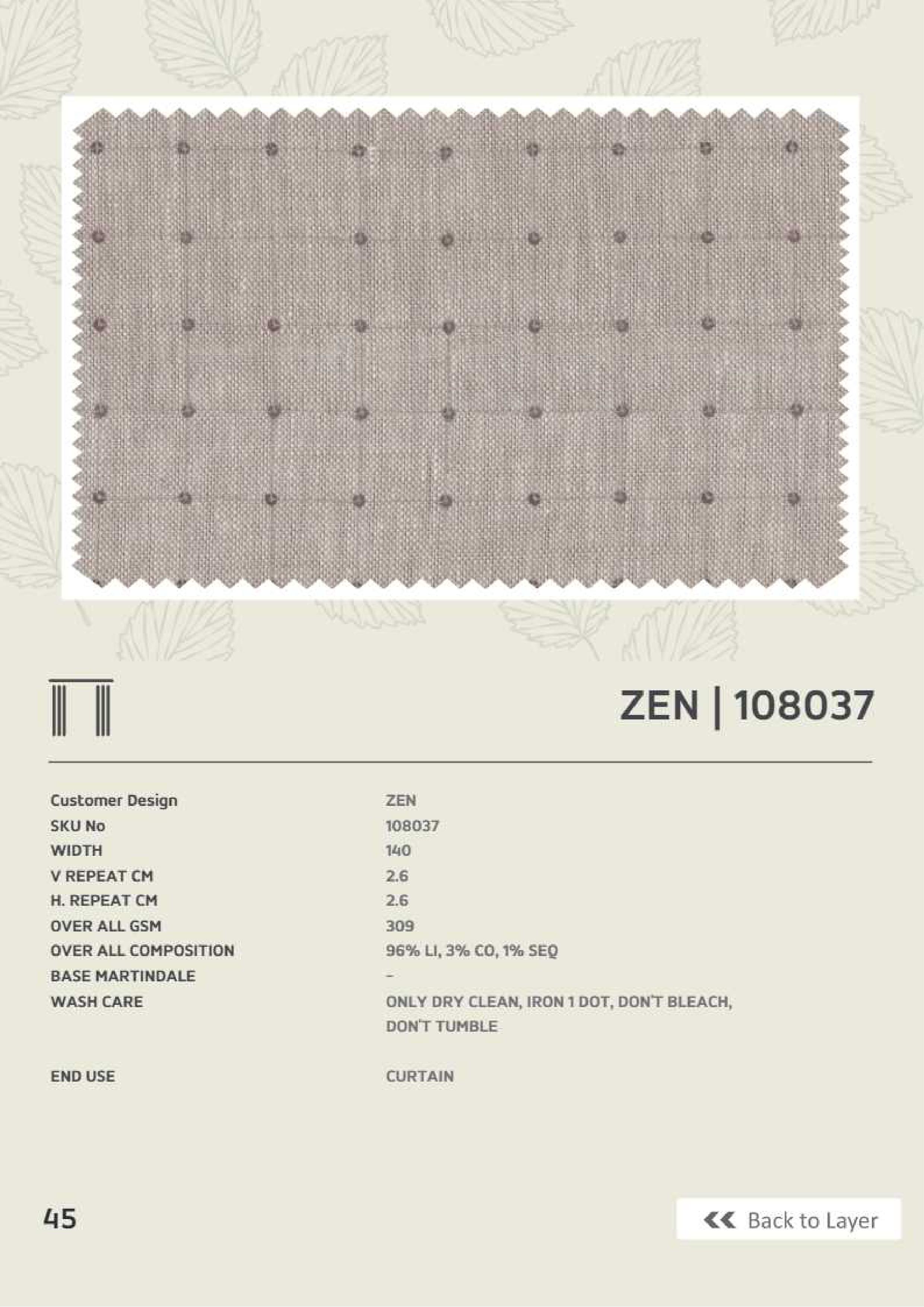 Butikku Winners Zen 108037 Linen Fabric - Soft & Durable