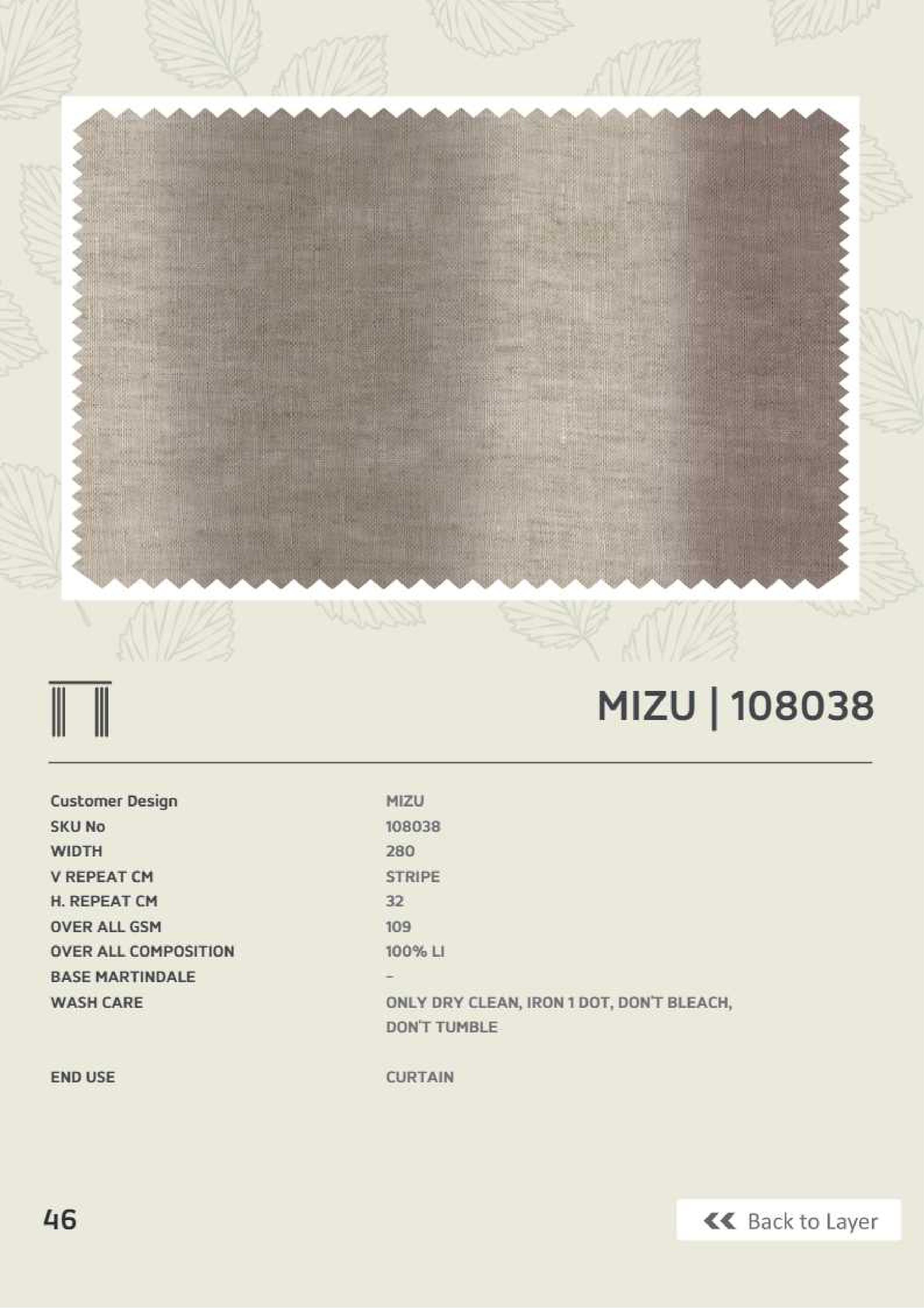 Butikku Winners Mizu Linen Fabric - 108038